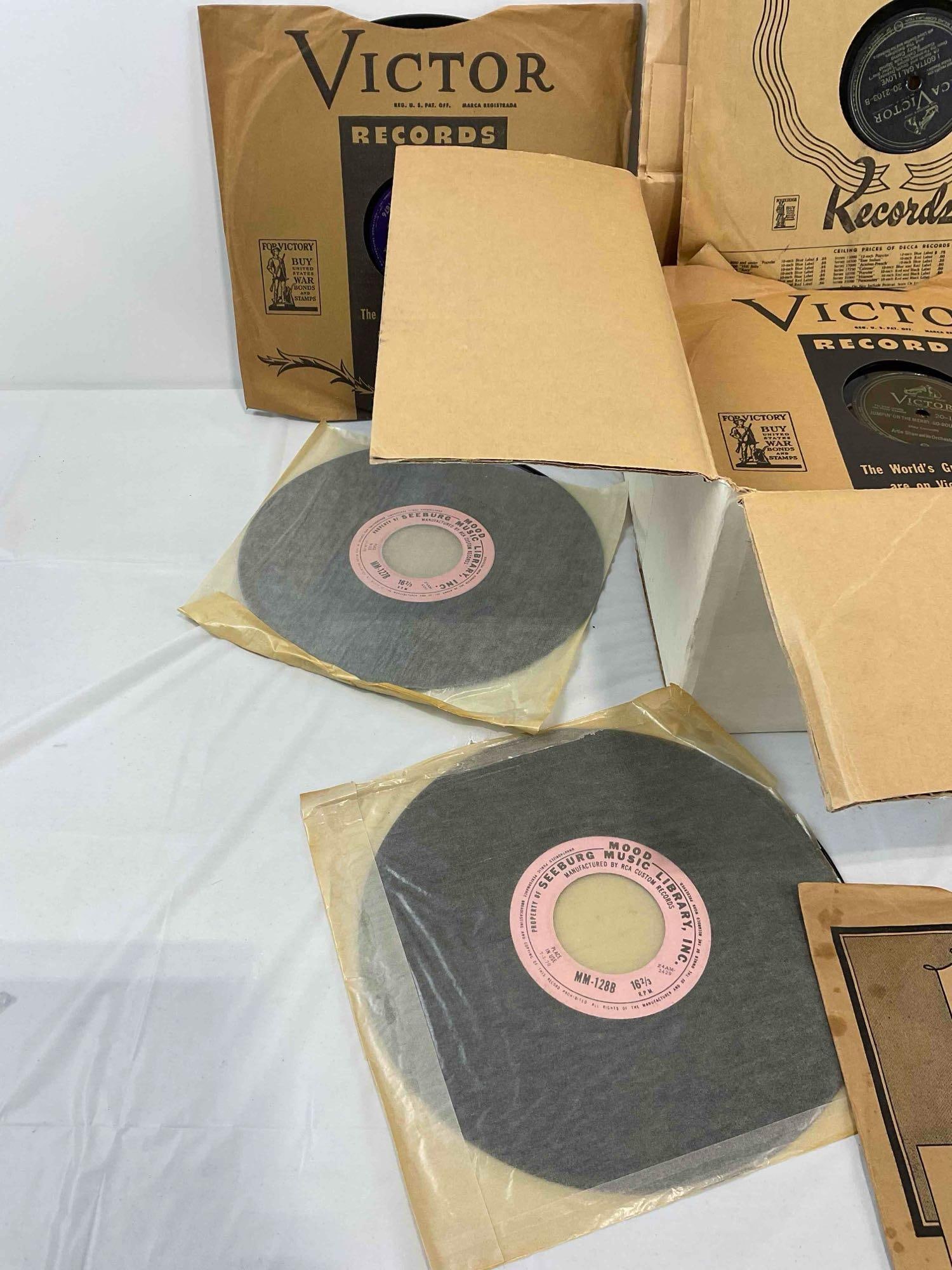 30+ pcs Vintage Vinyl Record Music Album Collection, incl. Victor, Seeburg Library & More! See pi... - 2