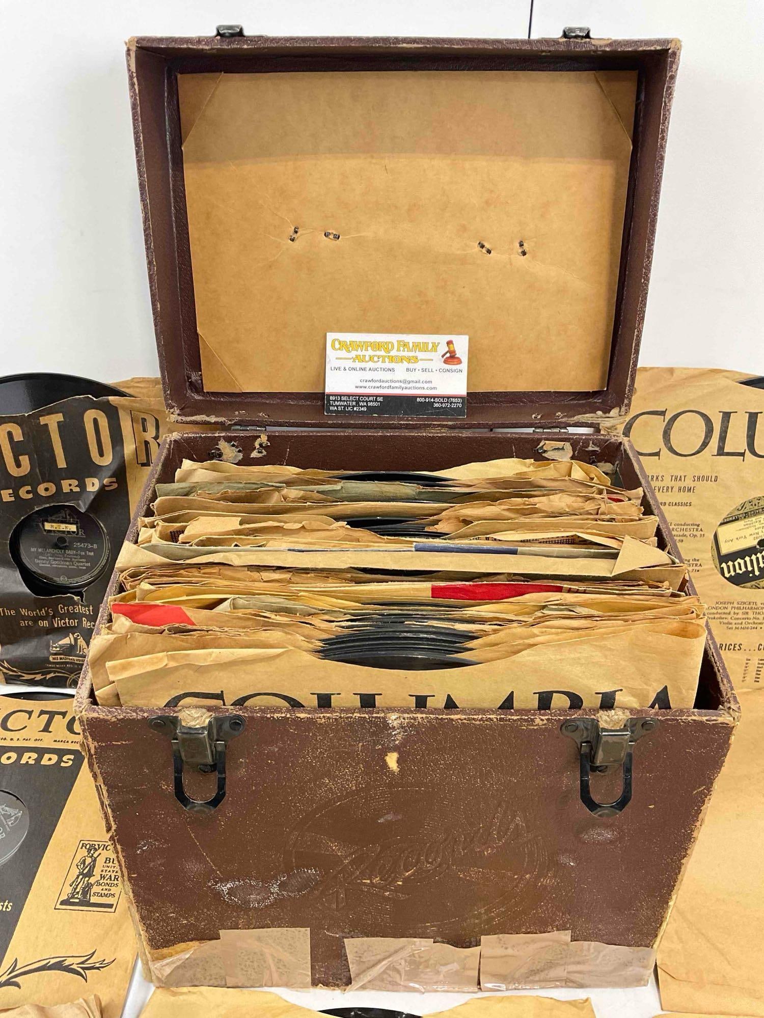 20+ pcs Vintage Vinyl Record Music Album Collection in Brown Vinyl Carrying Case. See pics. - 5