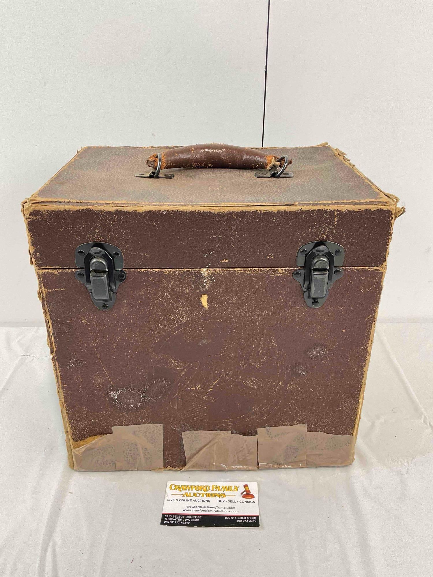 20+ pcs Vintage Vinyl Record Music Album Collection in Brown Vinyl Carrying Case. See pics. - 6