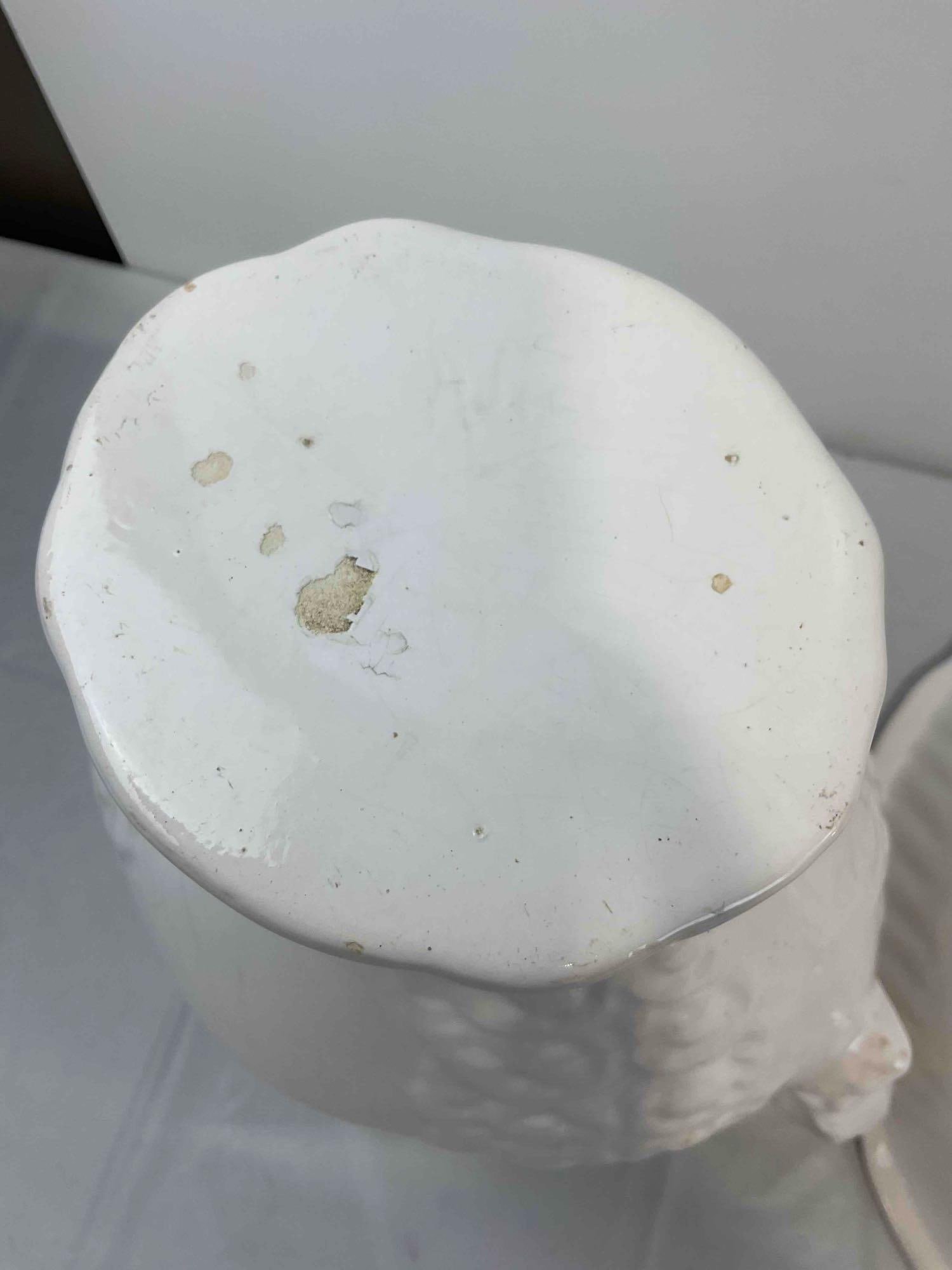 Vintage White Ceramic Pitcher & Wash Basin Set. Signed Alice. Very Good Condition. See pics. - 6