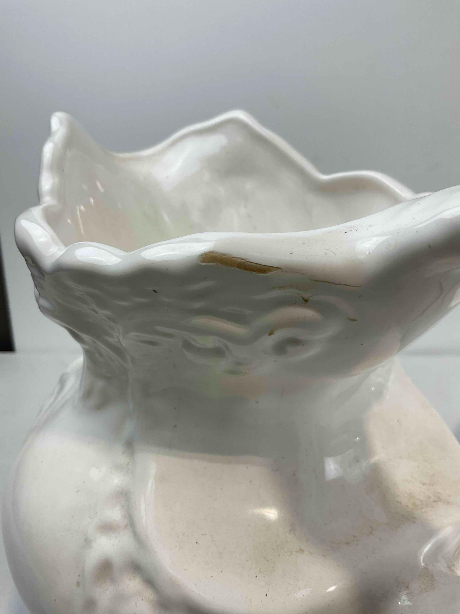 Vintage White Ceramic Pitcher & Wash Basin Set. Signed Alice. Very Good Condition. See pics. - 7