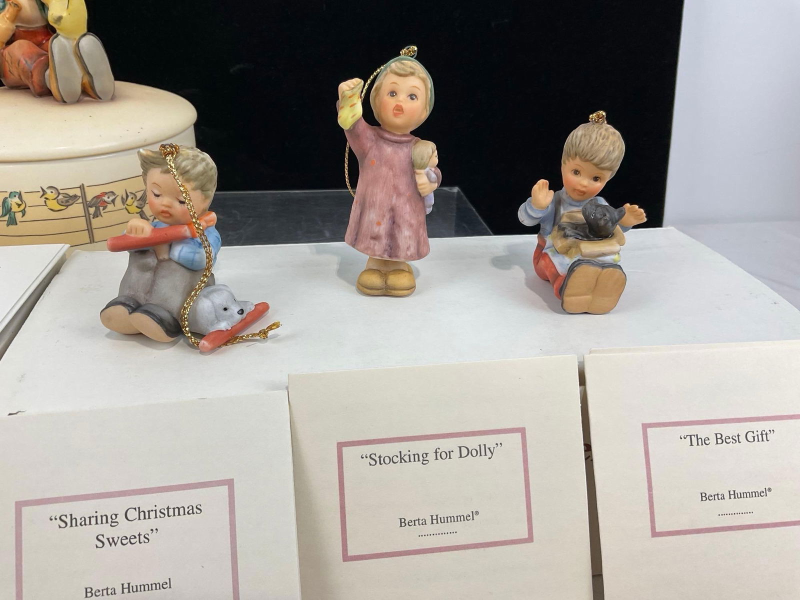 Hummel Music Box & 2 3 Packs of small Studio Hummel Figures, Ornaments, w/ box & paperwork - 2