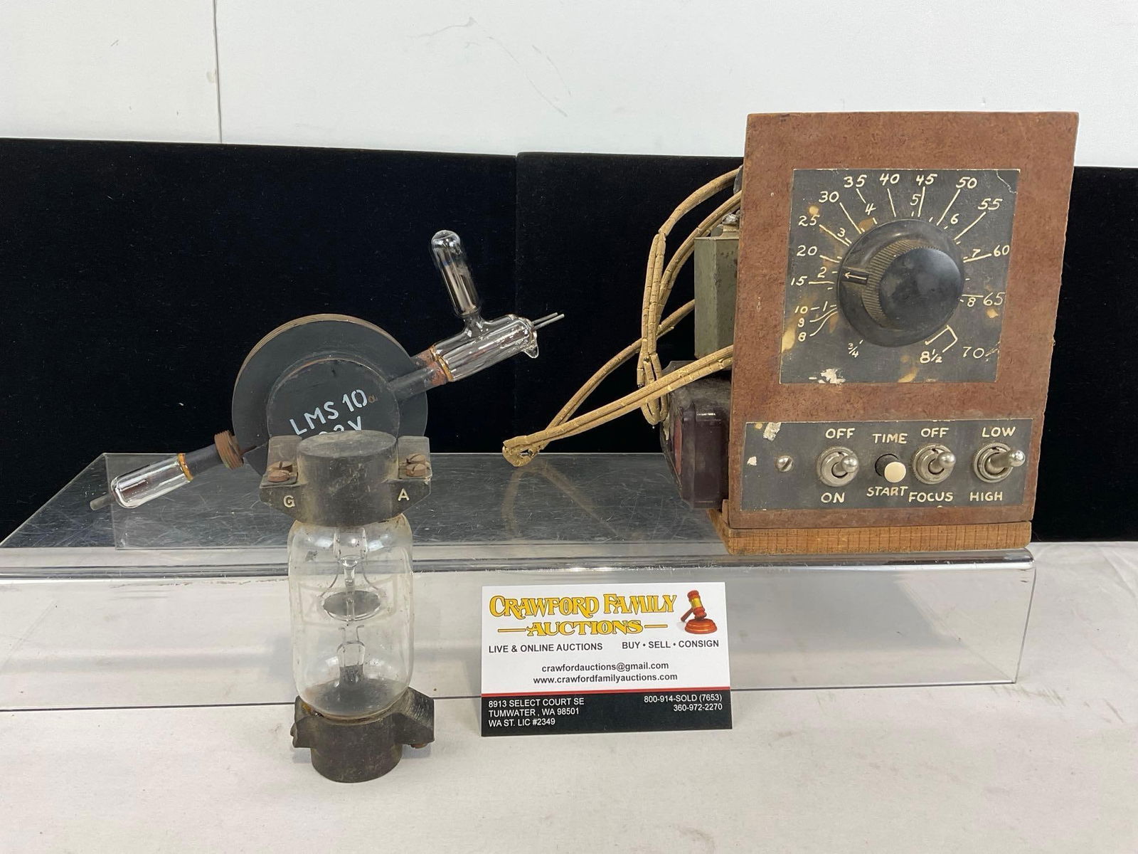 Vacuum Tube, Cavity Magnetron & General Radio Co Type 107-D Variable Inductor, all untested: Appears to be in fair shape. The piece measures approx 11h x 13w x 9d inches. See pics. E-5180 