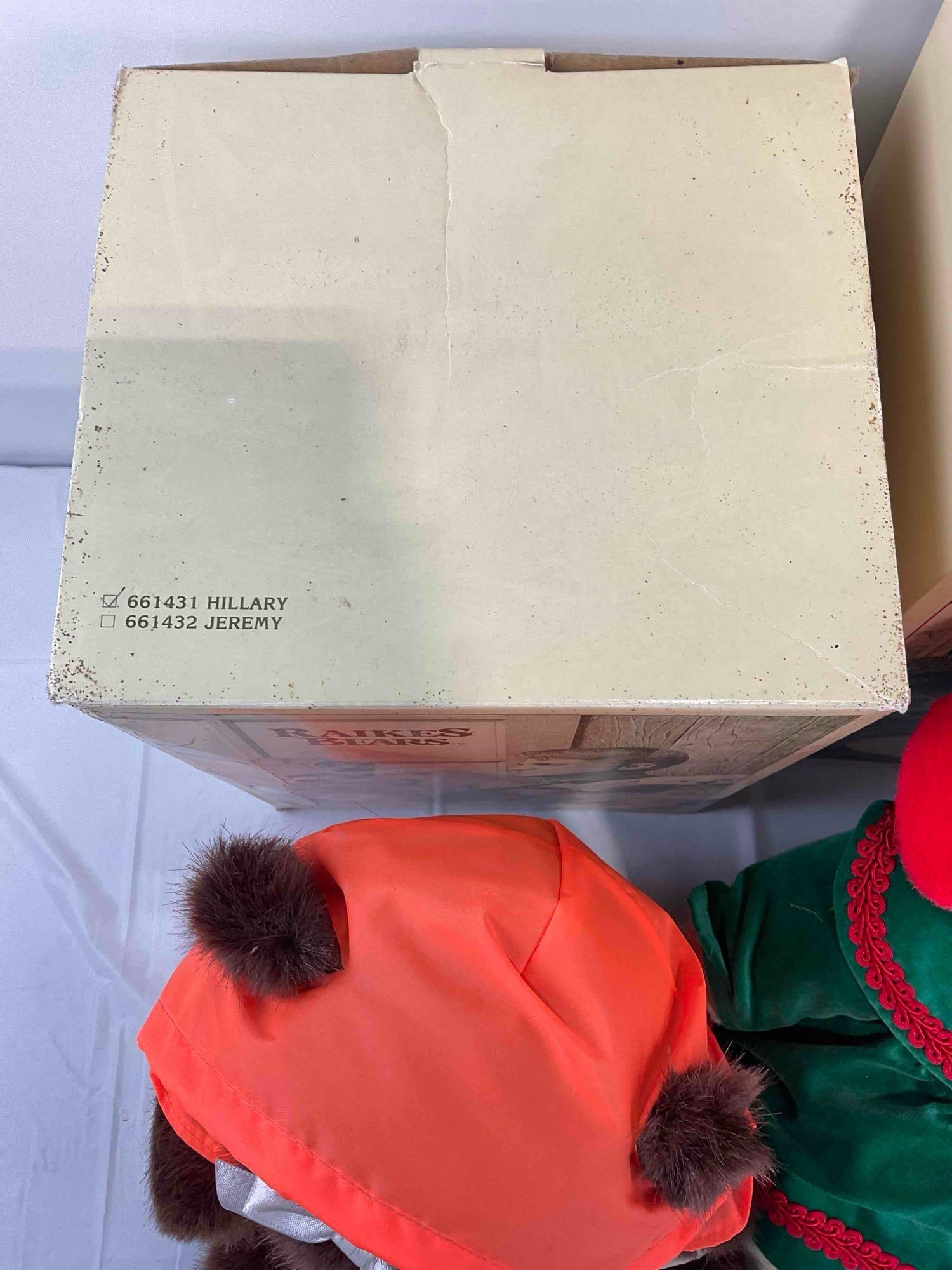 3 pcs Vintage Raikes Bears Stuffed Bear Dolls in Original Boxes, incl. Mother's Day 1990. See pics. - 5