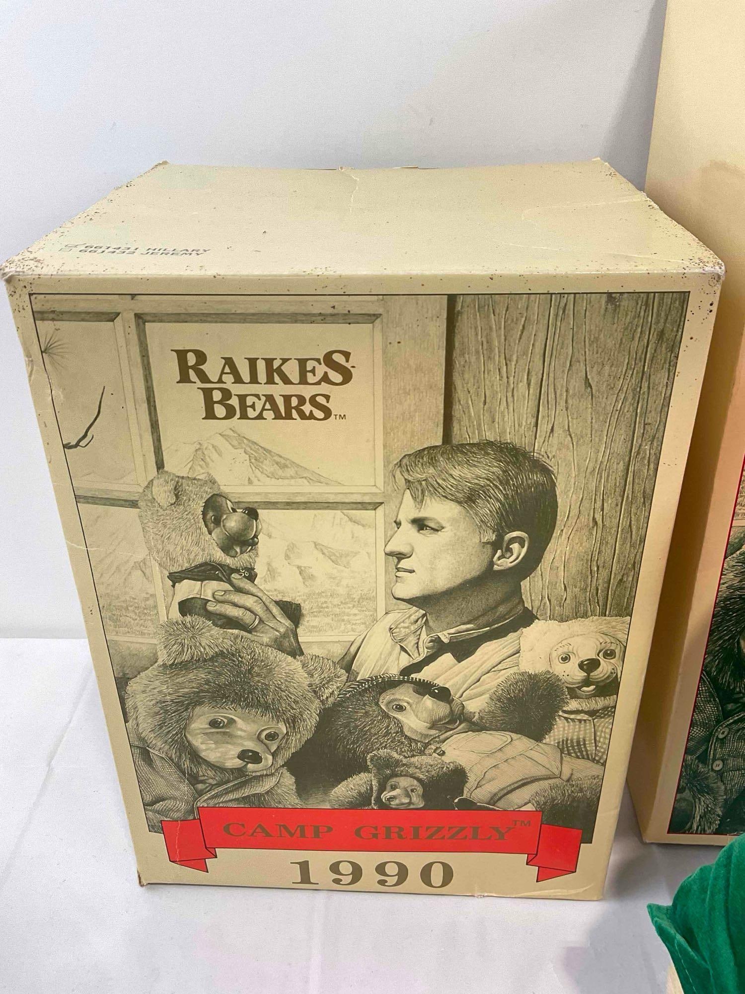 3 pcs Vintage Raikes Bears Stuffed Bear Dolls in Original Boxes, incl. Mother's Day 1990. See pics. - 6