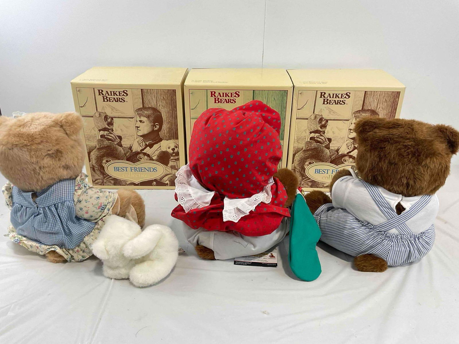 3 pcs Vintage Raikes Bears Stuffed Bear Toys in Original Boxes w/ COA, incl. Nicolette 51243. - 12