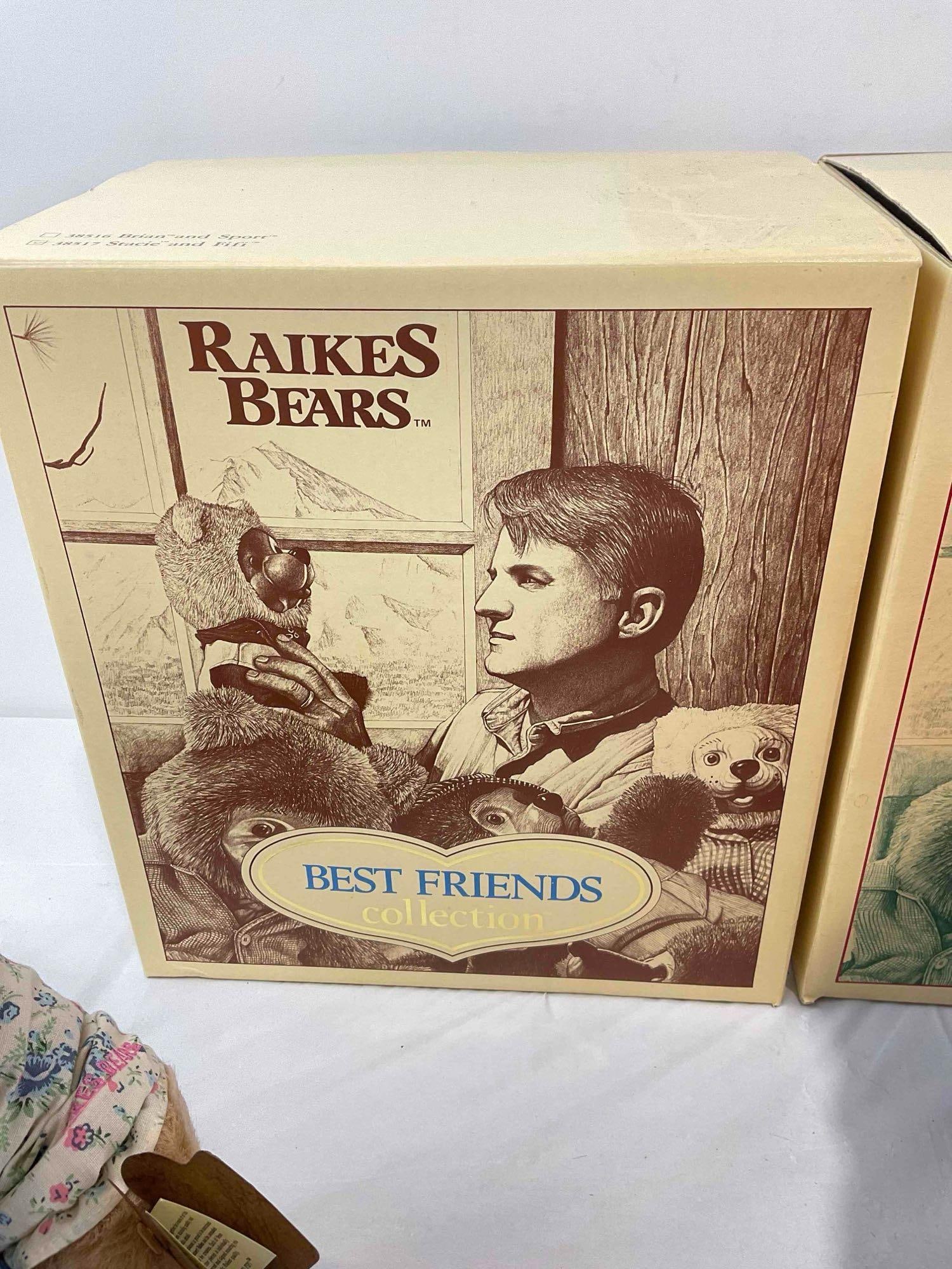 3 pcs Vintage Raikes Bears Stuffed Bear Toys in Original Boxes w/ COA, incl. Nicolette 51243. - 9