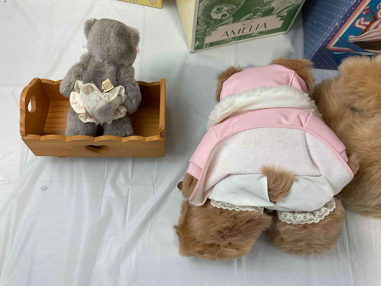 4 pcs Vintage Raikes Bears Stuffed Bear Dolls in Original Boxes, incl. 17019 Kevi Bear! See pics. - 13