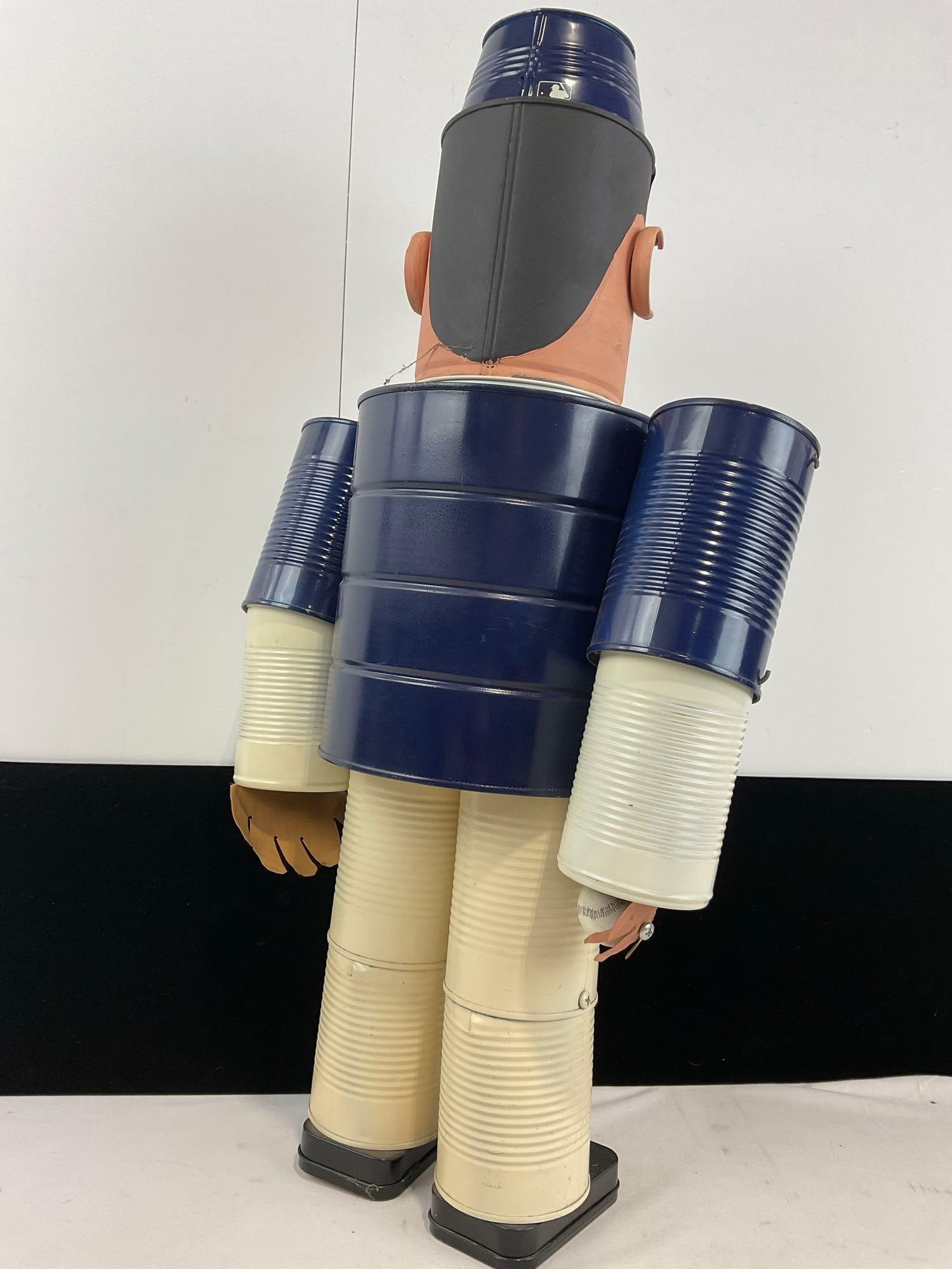 Handmade Folk Art Coffee Tin & Cans Mariners Man, Handpainted, 23h x 11w x 7d inches - 4