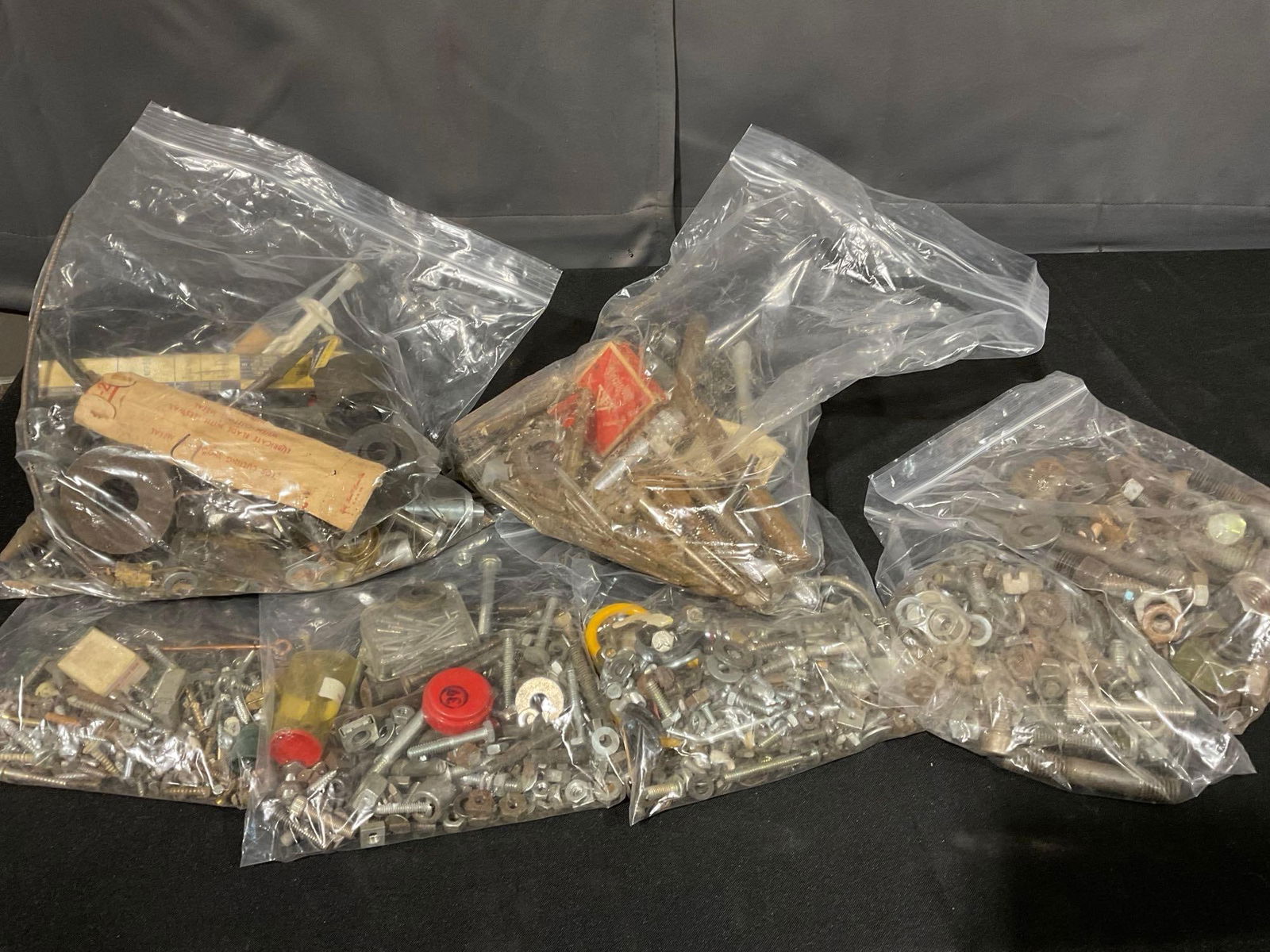 assorted nuts, bolts, and other fasteners, in bags, uncounted - 5