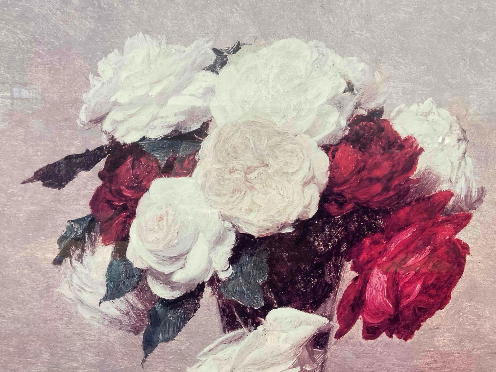 Framed Print of "Roses in a Stemmed Glass" by Henri Fantin-Latour. Very Good Condition. - 9