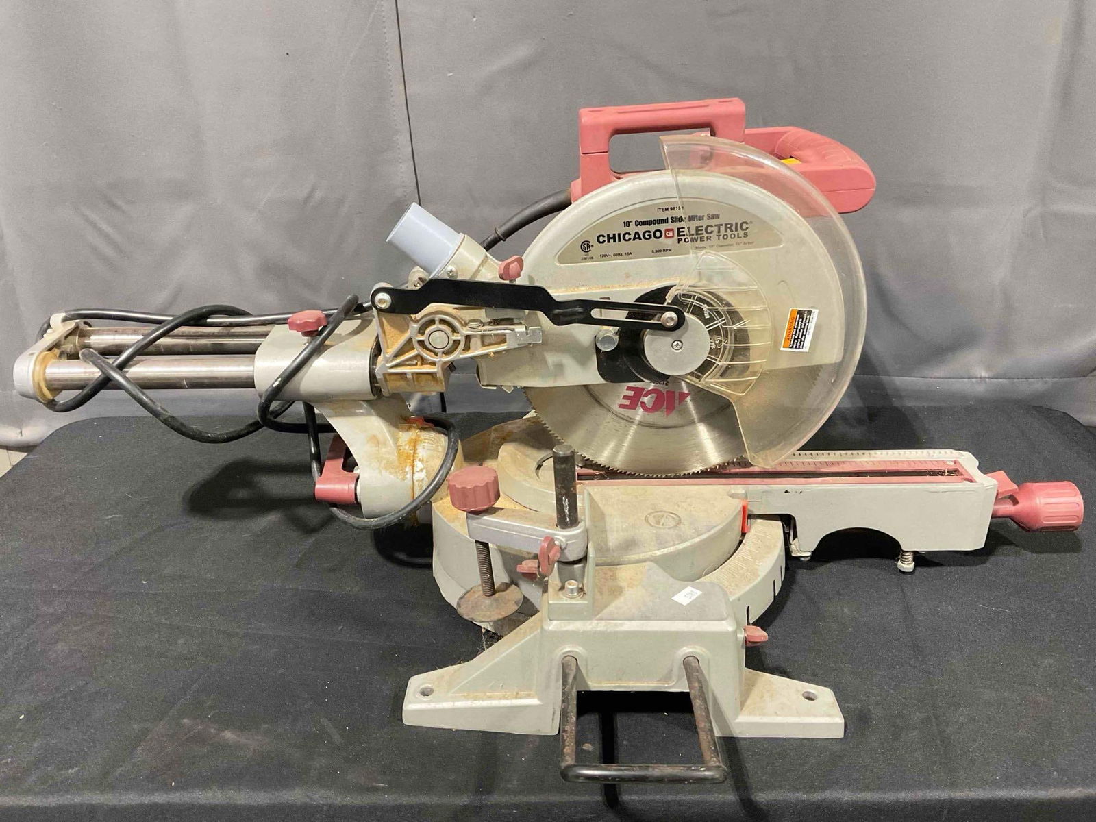 Chicago Electric 10" Compound Slide Miter Saw Model 98199. Tested, Works. Very Good Cond. (1 of 7)