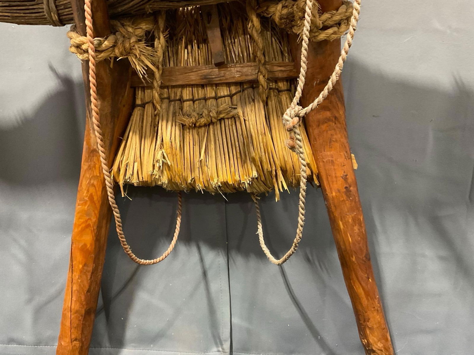 Antique Korean Jigae Primitive Handmade Kindling / fire wood Backpack, 42h x 36w x 18d inches - 4