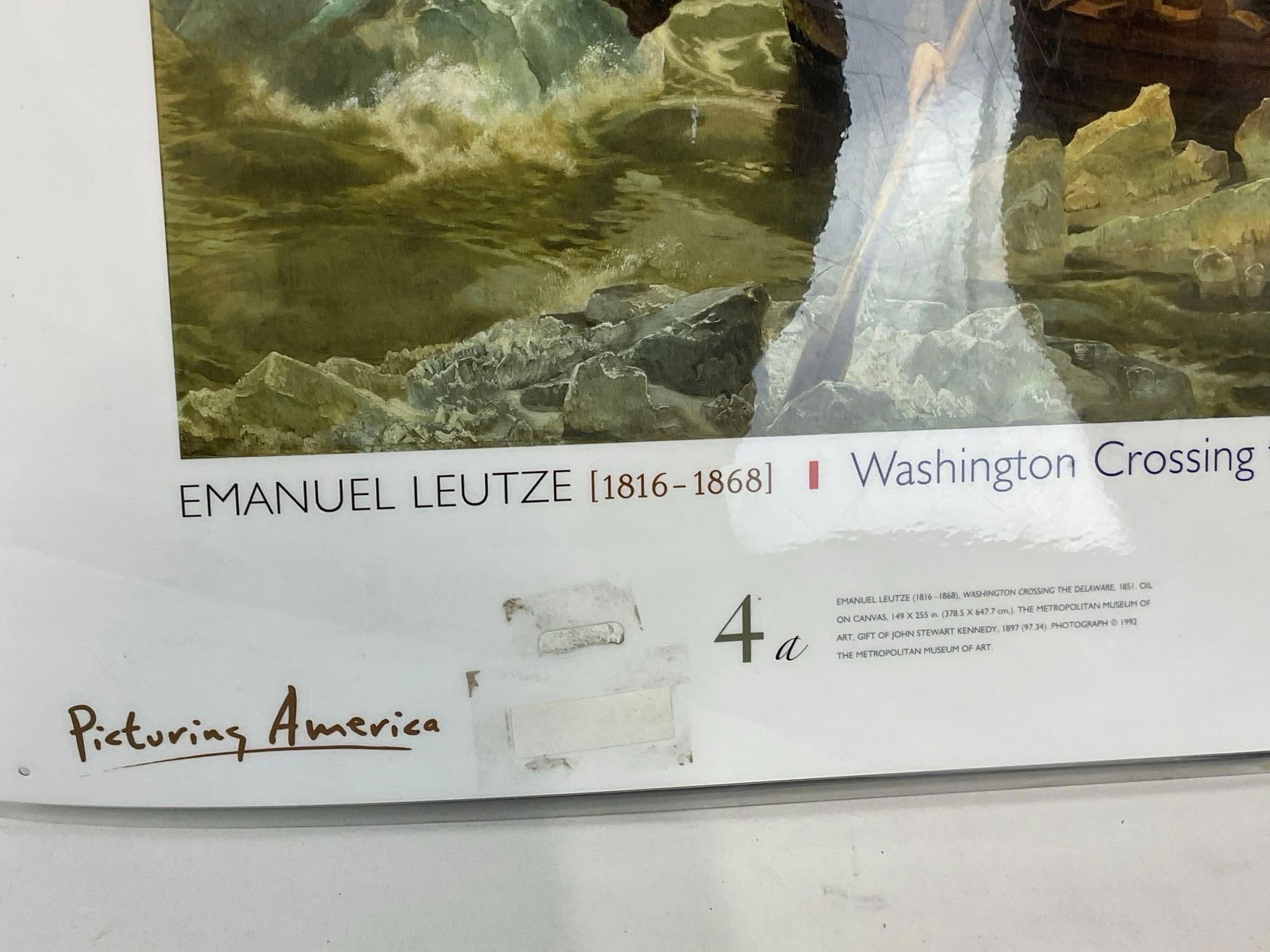 Laminated Poster, double sided, Hiram Powers Statue of Ben F. & Emanuel Leutze Washington Crossing - 5