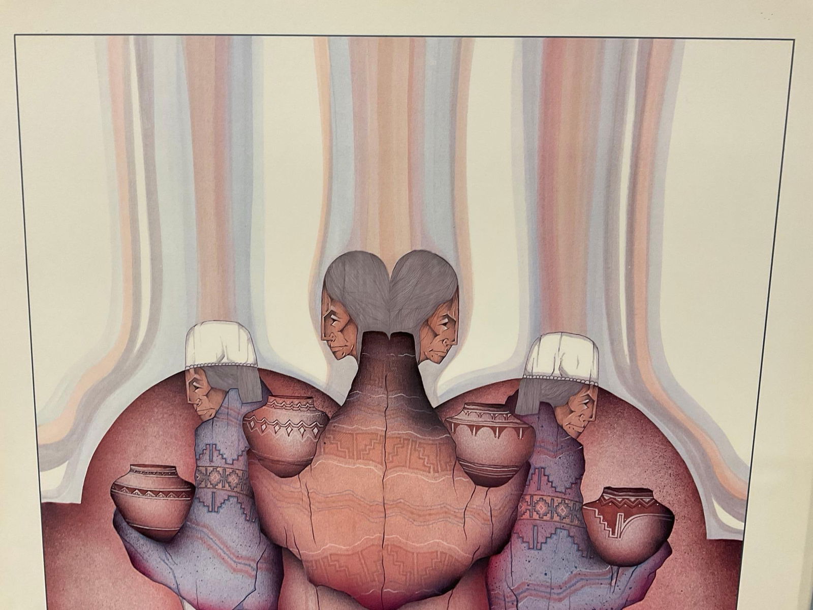 Framed Poster, Fiesta 1984 Laguna Gloria Art Museum, approx 33h x 25w x 3d inches, Austin Texas - 2