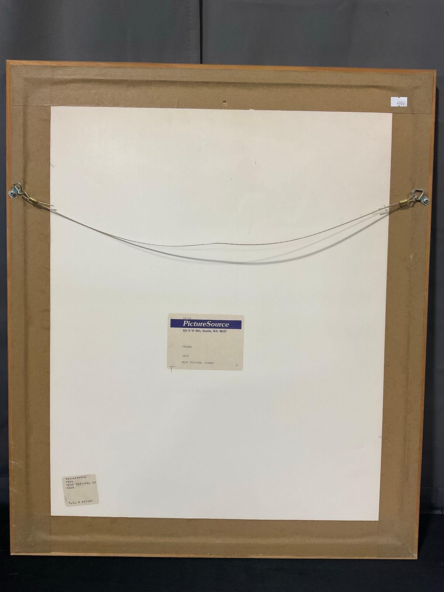 Framed Mens Textural Kimono Art Piece, Signed by Artist, approx 27h x 23w x 4d inches - 4