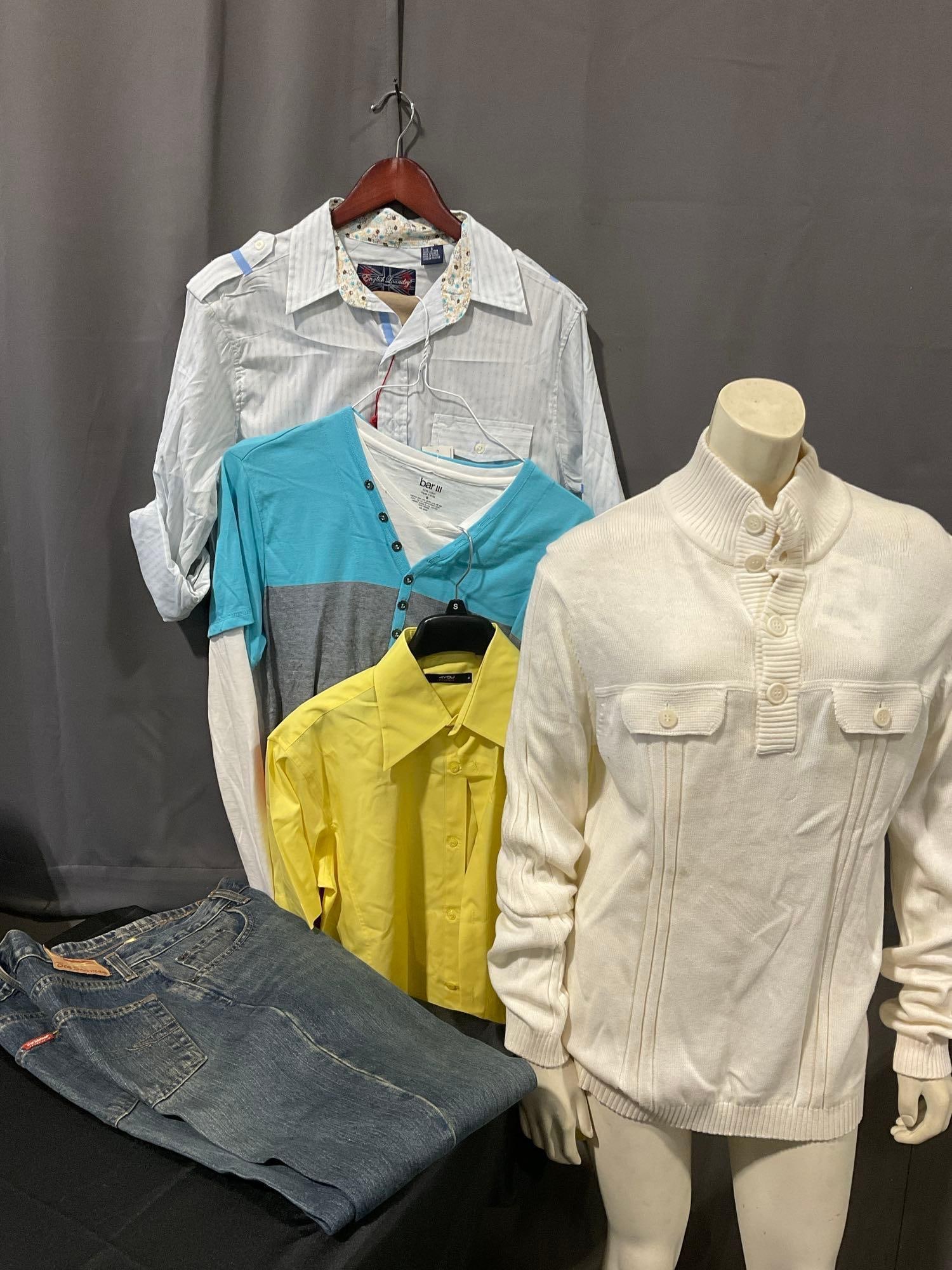 Bar III Shirt, Ben Sherman Jeans, English Laundry, Claiborne Sweater, 4You shirt,Size S slim fit ... (1 of 6)