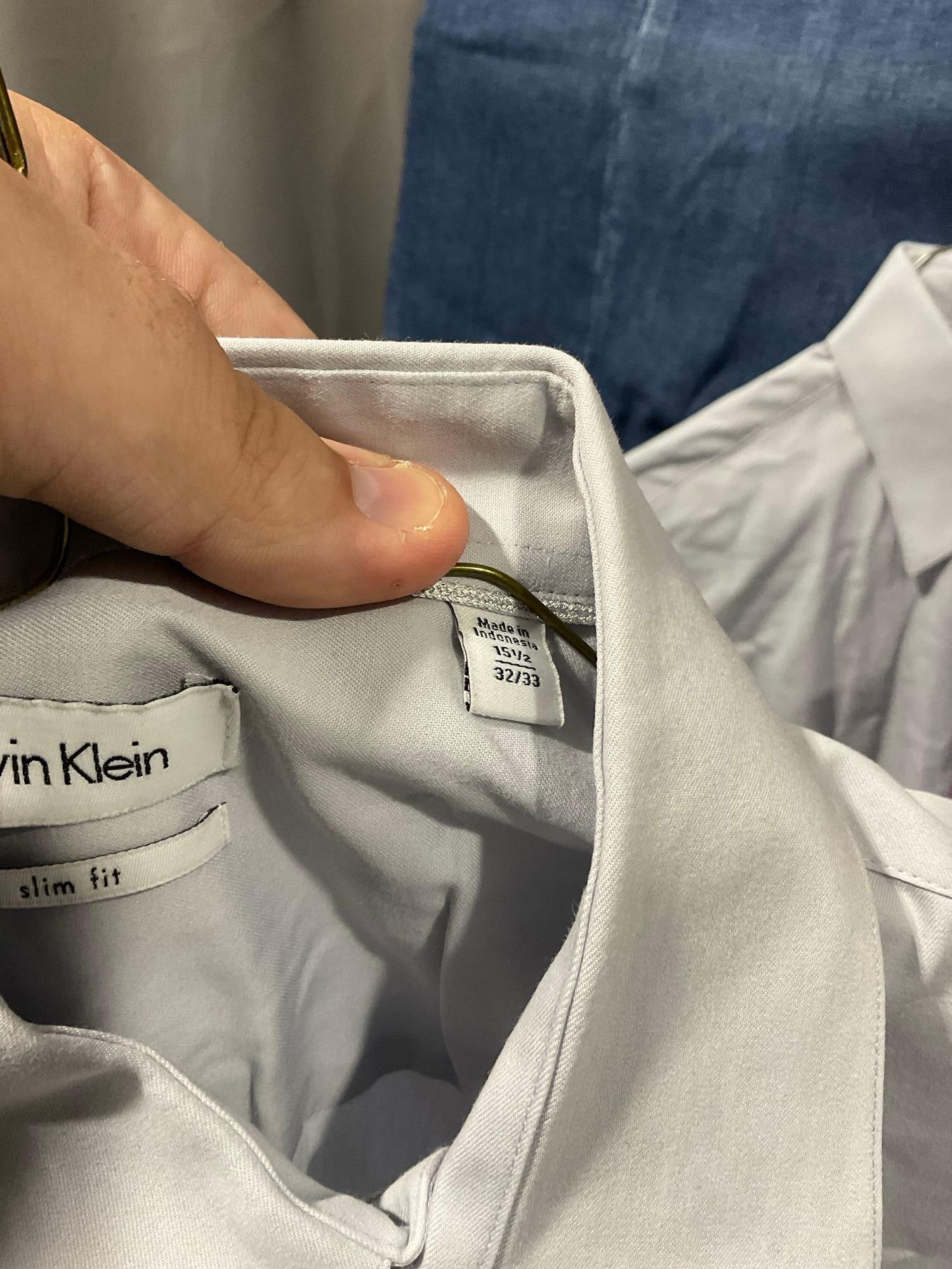 3x Calvin Klein Dress Shirts Size 32/33, Tasso Elba White Pants 30W 32L & Jeans - 4