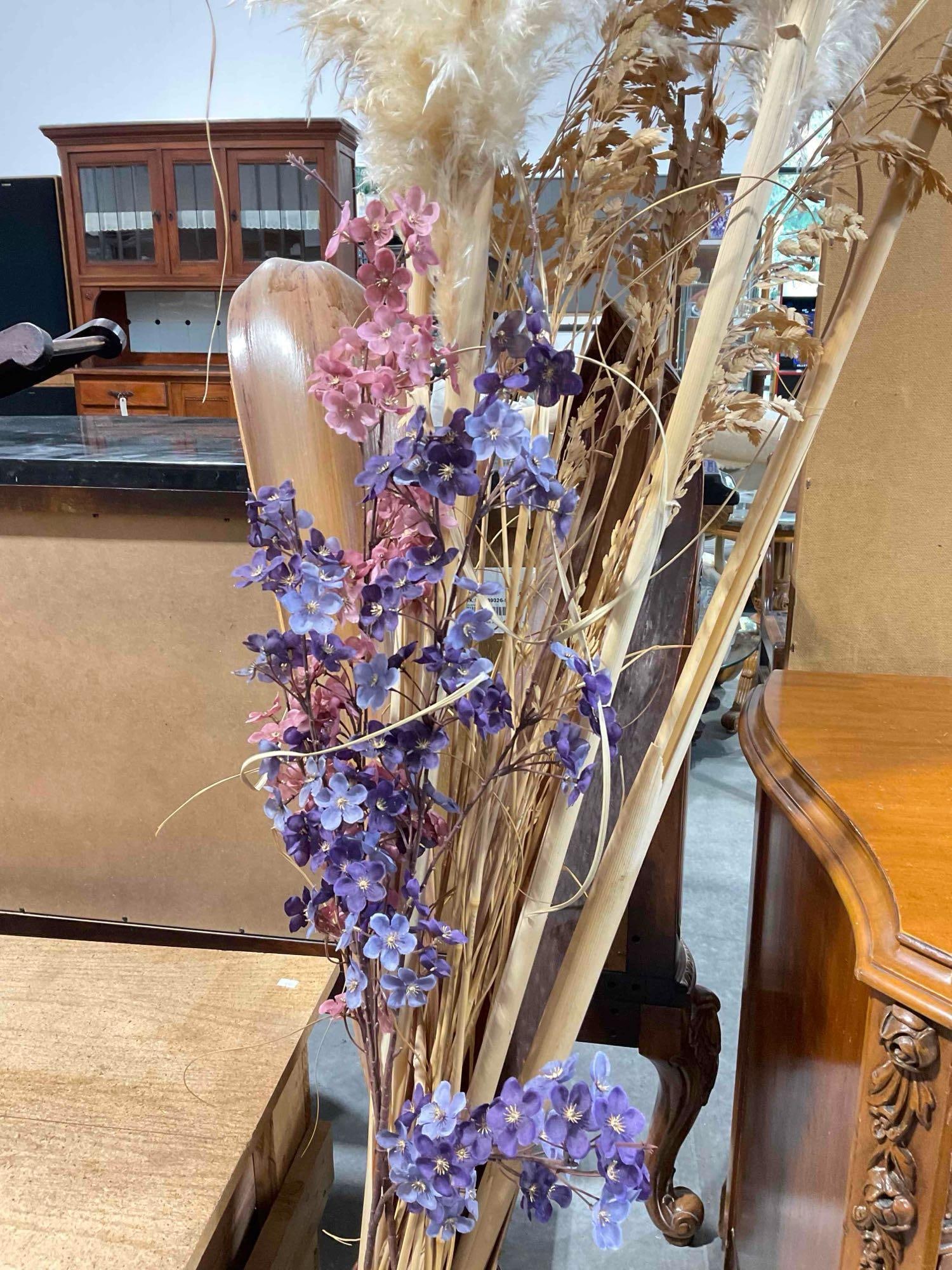 Vintage Scheurich W. German MCM Ceramic Vase #248-50 w/ Faux & Natural Decor. See pics. - 3