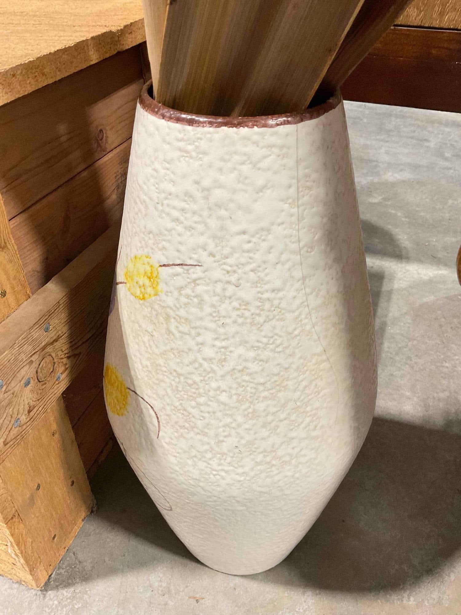 Vintage Scheurich W. German MCM Ceramic Vase #248-50 w/ Faux & Natural Decor. See pics. - 4