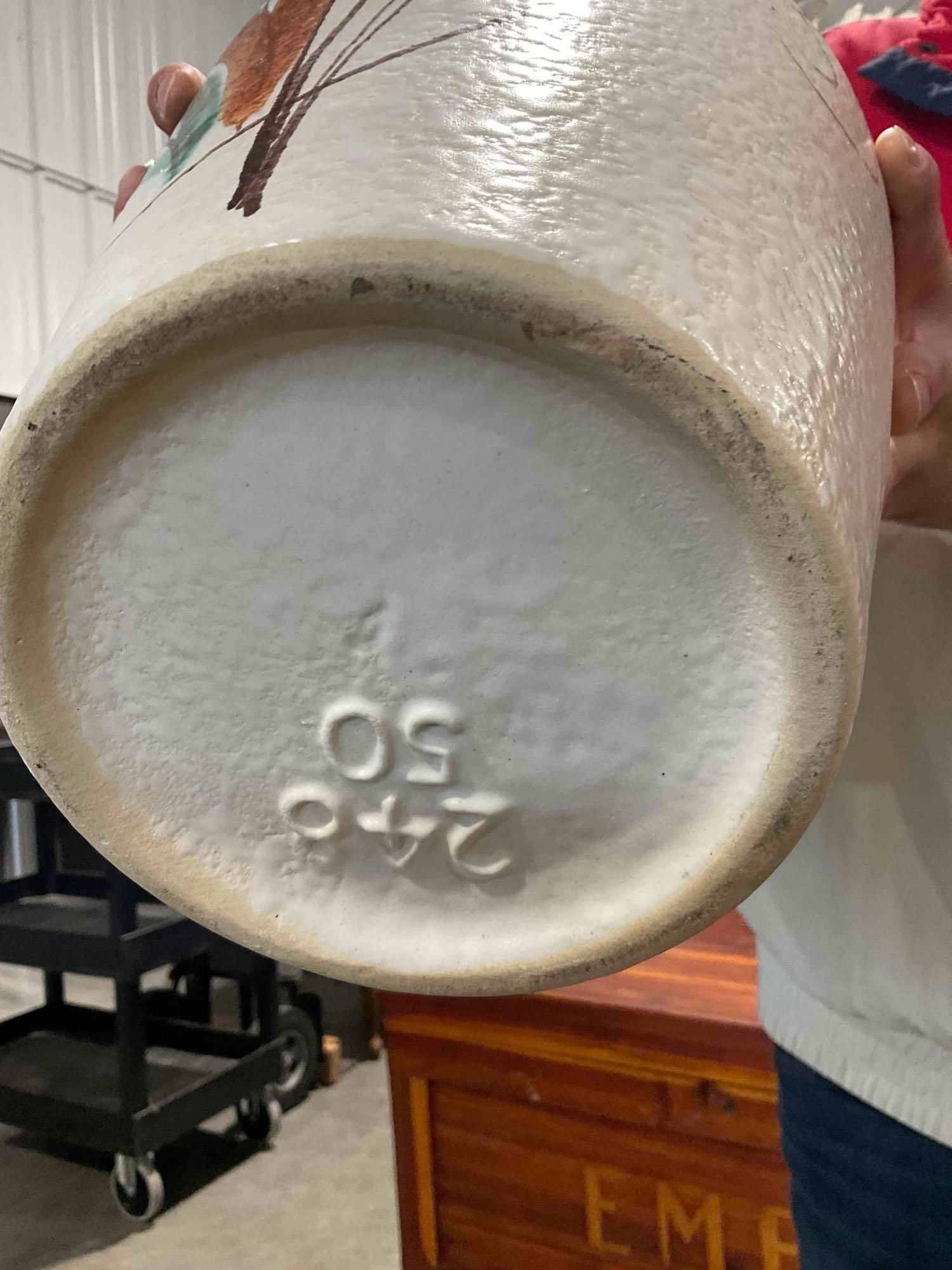 Vintage Scheurich W. German MCM Ceramic Vase #248-50 w/ Faux & Natural Decor. See pics. - 6