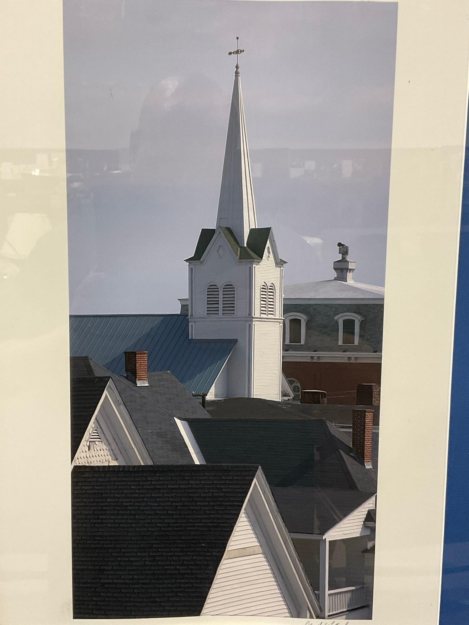 Framed Photo titled View from Curtis Library by David Whiteside, Brunswick, ME, 22h x 17w inches - 2
