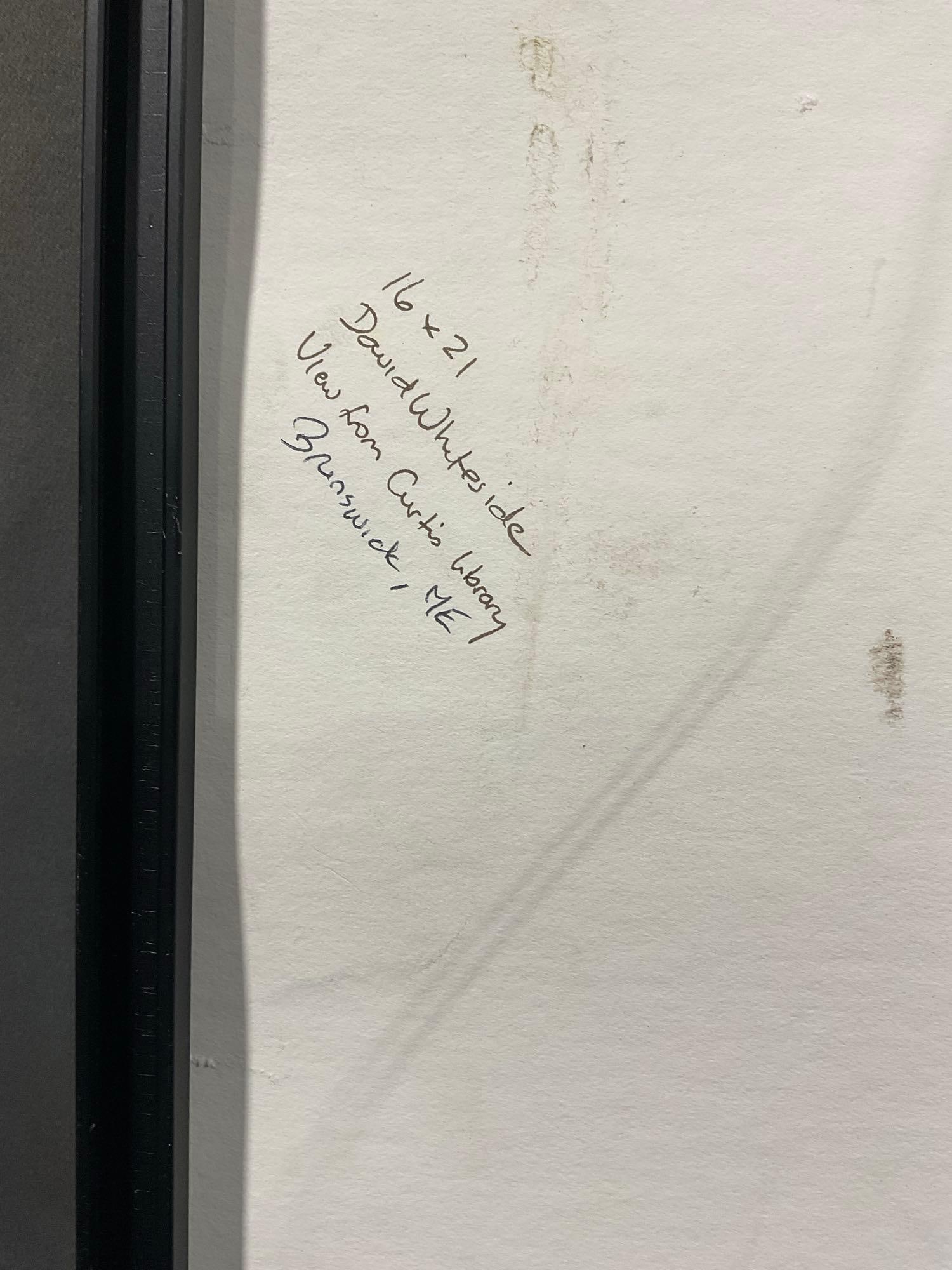 Framed Photo titled View from Curtis Library by David Whiteside, Brunswick, ME, 22h x 17w inches - 6