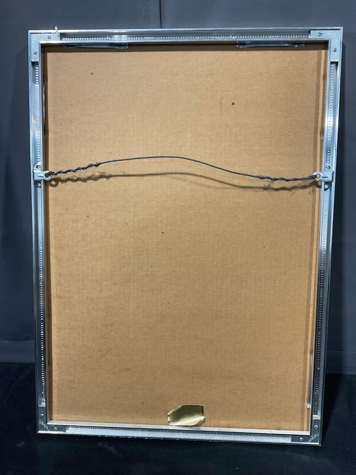 Framed Litho P.F. Collier & Son, Woman reading in Rocking Chair, approx 22h x 17w x 3d inches - 4