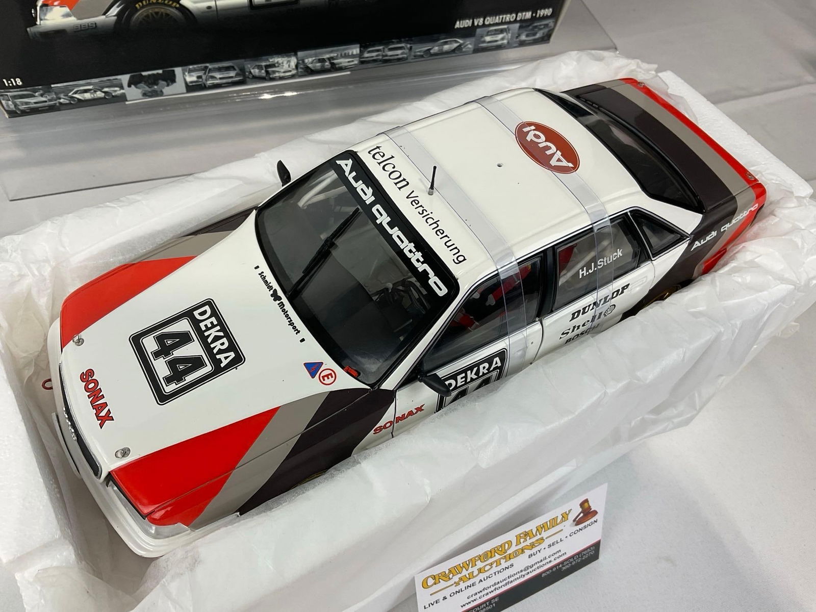 Minichamps 1990 Audi V8 Quattro DTM Team, Champion Hans Stuck, 1/18 Scale Diecast Car Model orig ... - 2