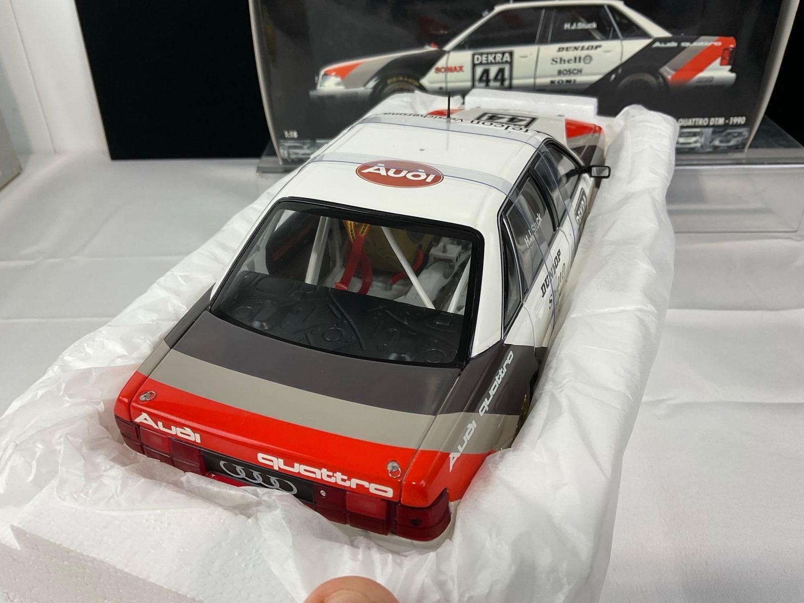 Minichamps 1990 Audi V8 Quattro DTM Team, Champion Hans Stuck, 1/18 Scale Diecast Car Model orig ... - 4
