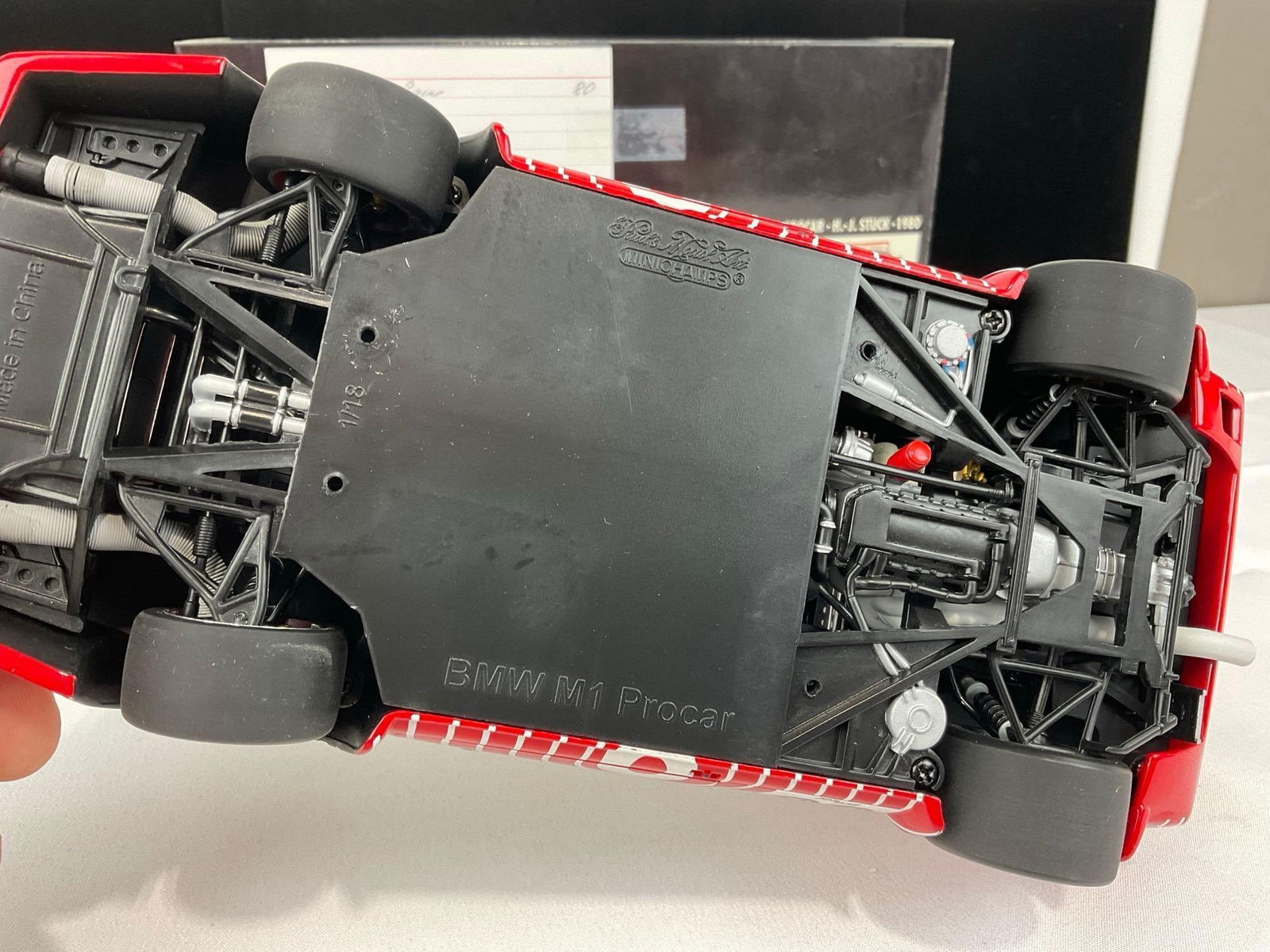 Minichamps 1980 BMW M-1 Procar BASF Champion Hans Stuck, 1/18 Scale Diecast Car Model orig box - 6