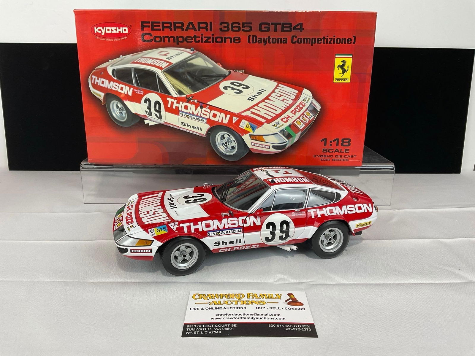 Kyosho Ferrari 365 GTB4 Competizione 1/18 Scale Diecast Car Model orig box (1 of 10)