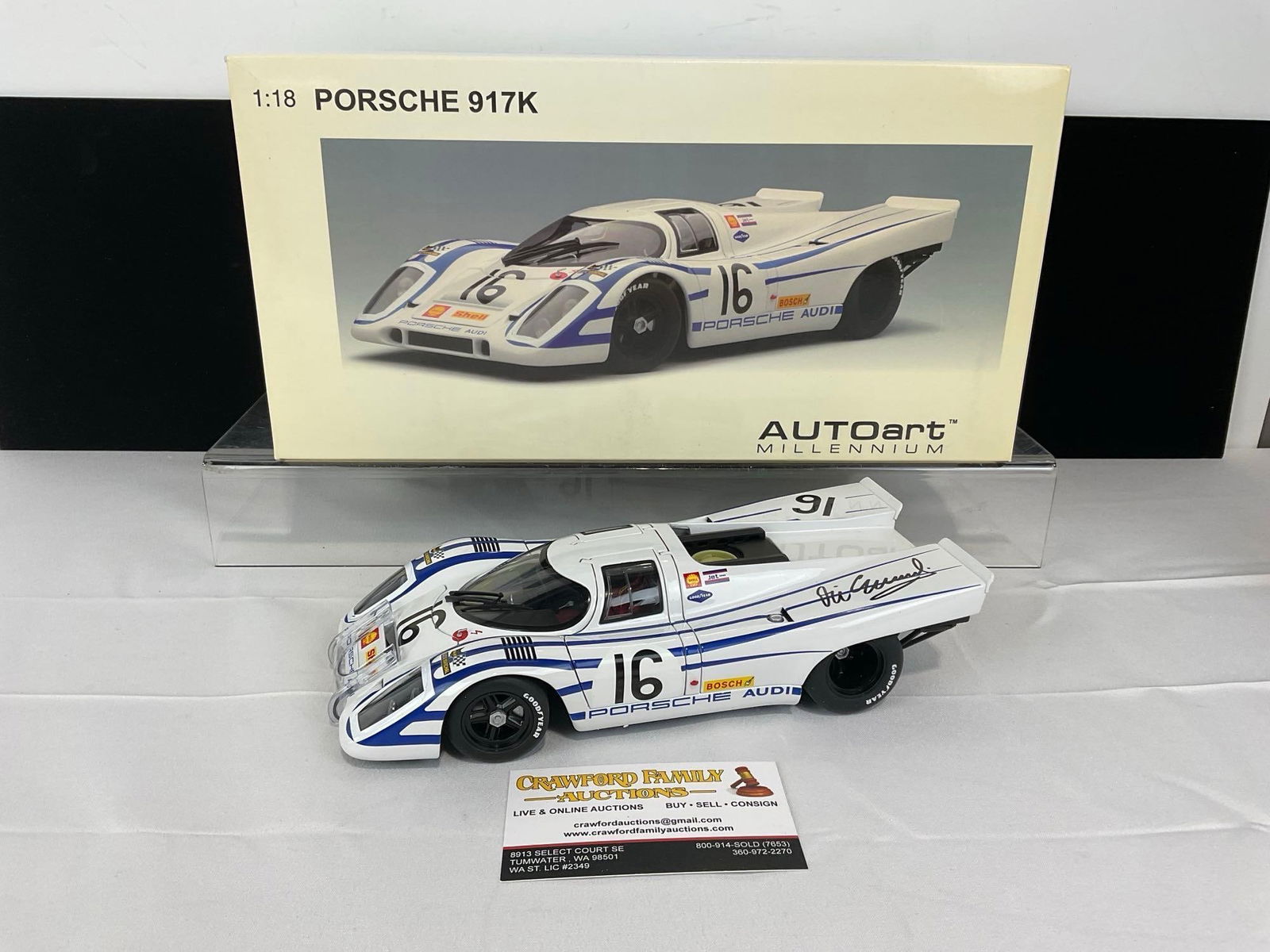AutoArt Millennium Porsche 917K 12H Signed by Vic Elford 1/18 Scale Diecast Car Model orig box (1 of 6)