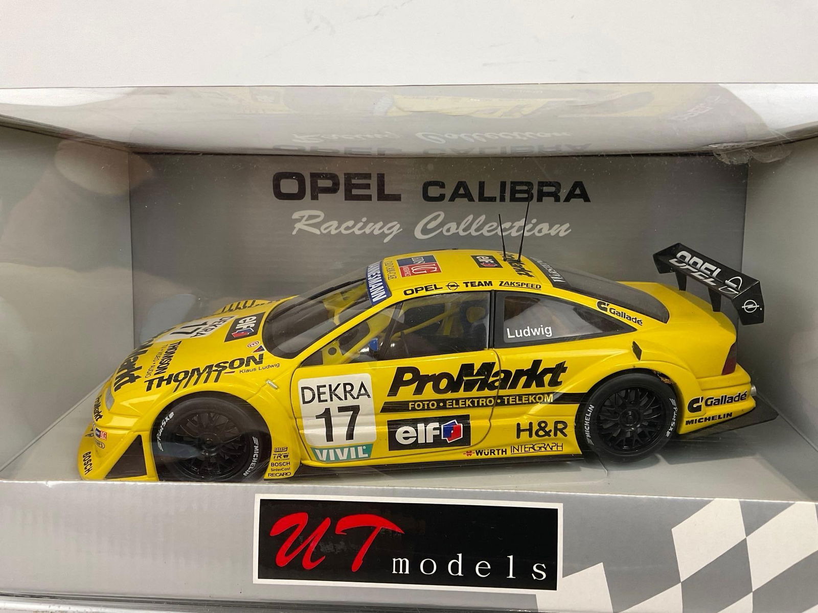 UT Models 1996 Opel Calibra V8 4x4 DTm Klaus Ludwig, 1/18 Scale Diecast Car Model orig box - 3