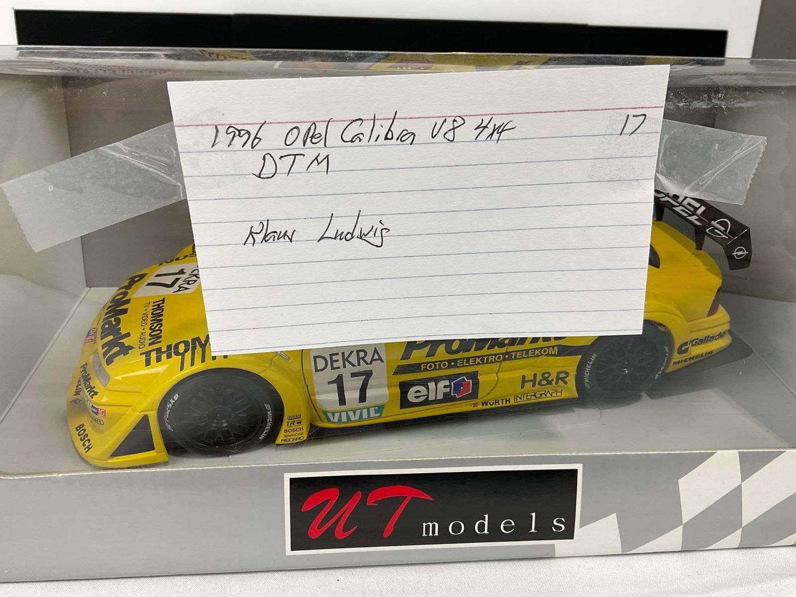 UT Models 1996 Opel Calibra V8 4x4 DTm Klaus Ludwig, 1/18 Scale Diecast Car Model orig box - 6