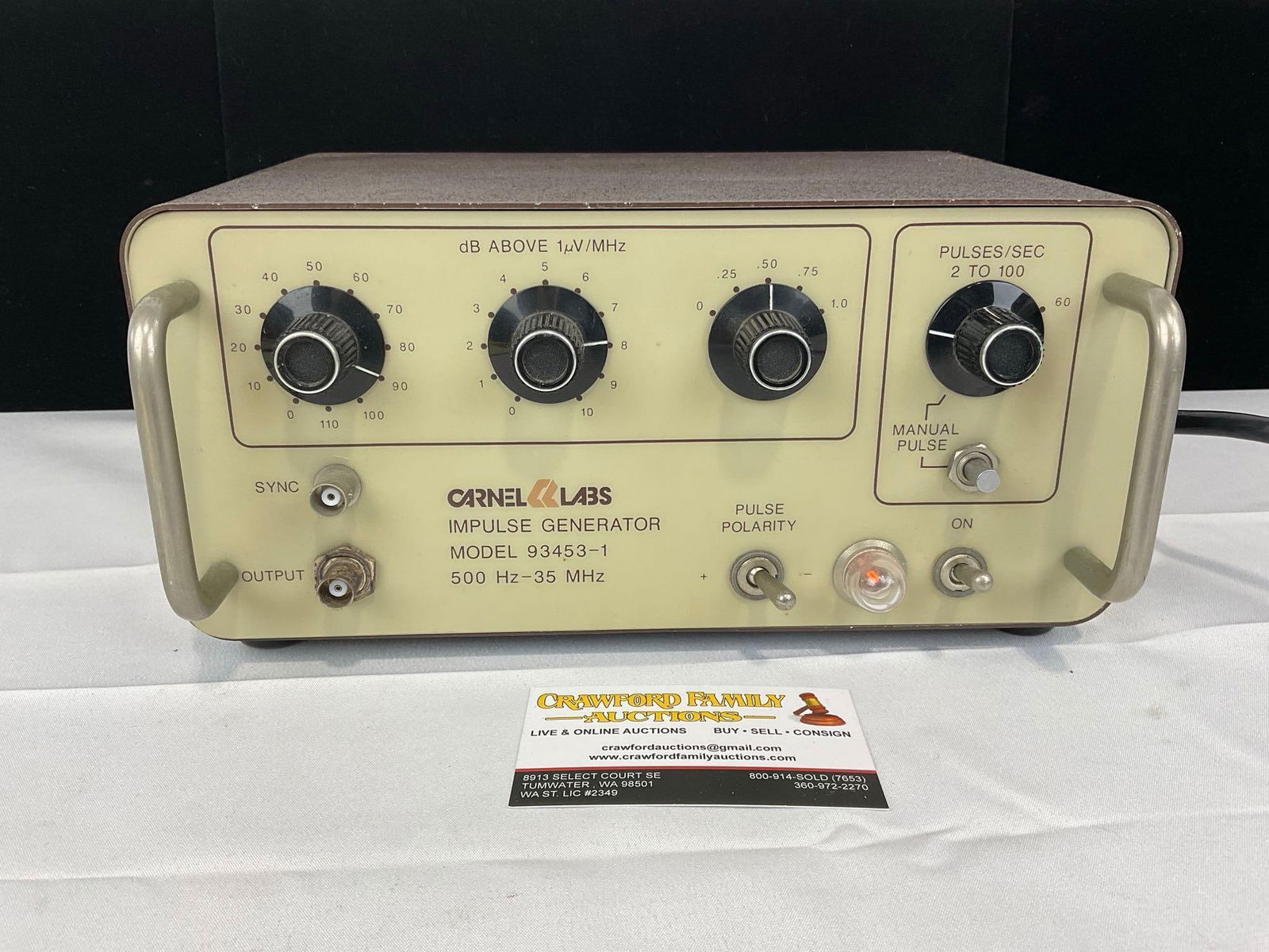 Carnel Labs Impulse Generator Model 93453-1 500Hz-35MHz, tested & powers on (1 of 3)