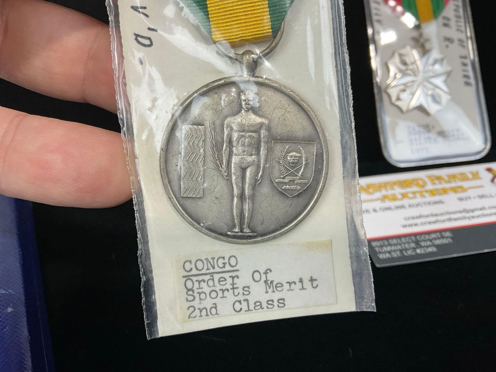 3 Medals, Gabon Police Medal of Honor, Congo Order of Sports Merit 2nd cl & Zaire Civil Merit Sil... - 4