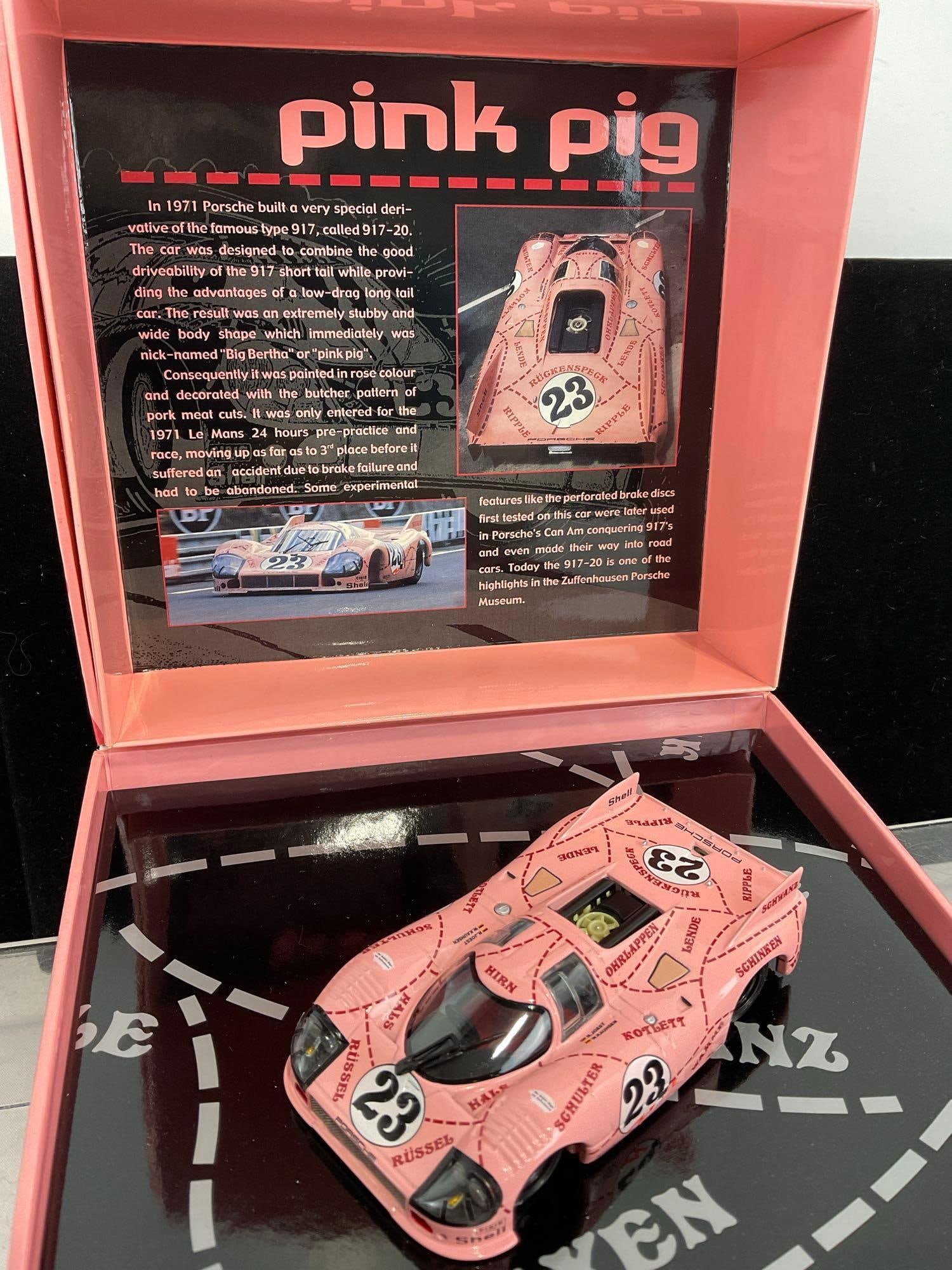 Pink Pig 1971 Porsche 917/20 LM Box Signed by both drivers, 1/43 Scale Diecast Car Model orig box - 3