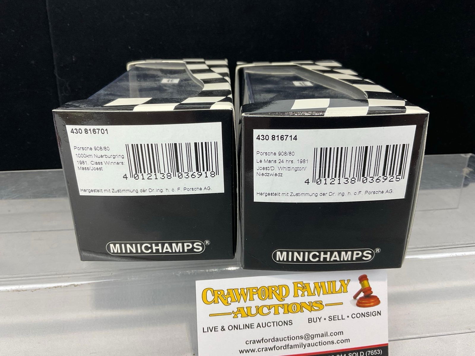 Pair of Minichamps Porsche 908/80 1000km Nurb & LM 24H, 1/43 Scale Diecast Car Model orig boxes - 6