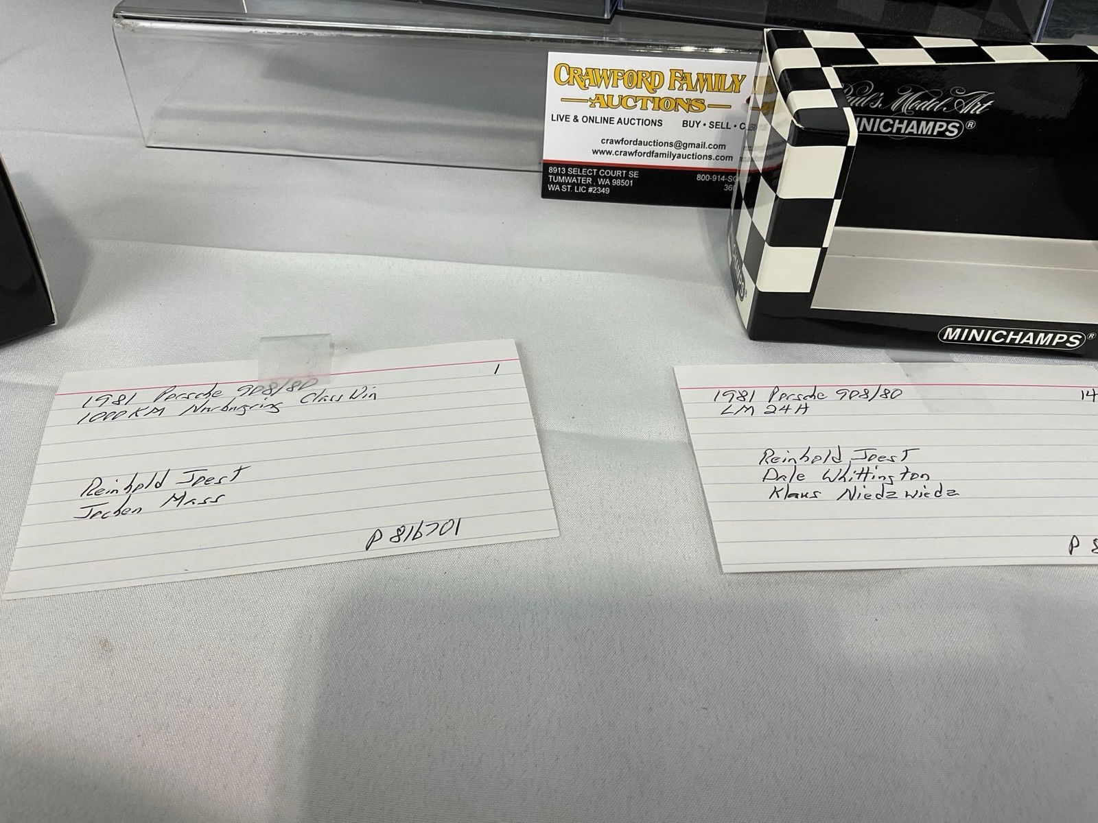 Pair of Minichamps Porsche 908/80 1000km Nurb & LM 24H, 1/43 Scale Diecast Car Model orig boxes - 9