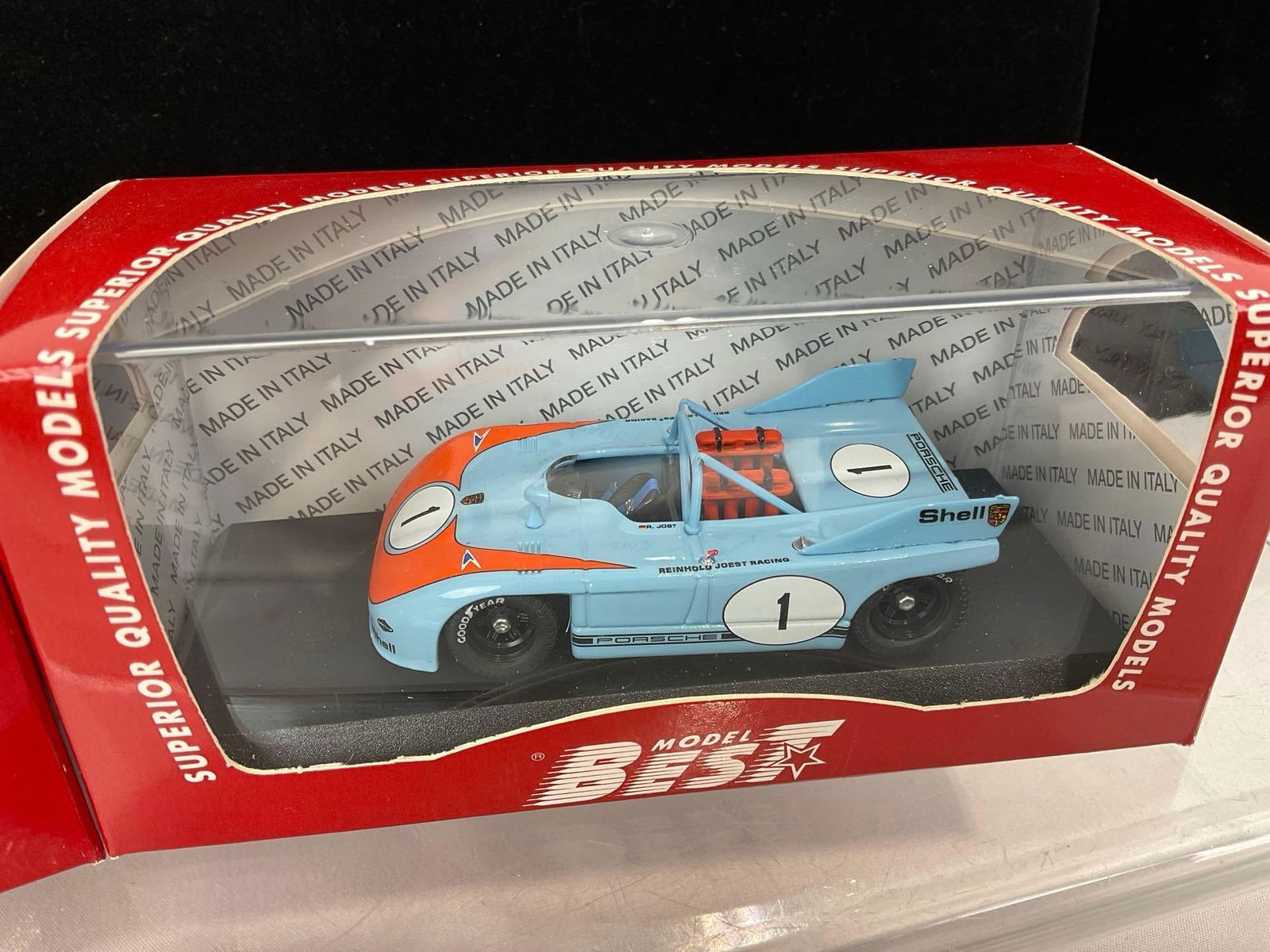 Pair of Model Best Porsche 908/3 & /4, driven by Joest, 1/43 Scale Diecast Car Model orig box - 3