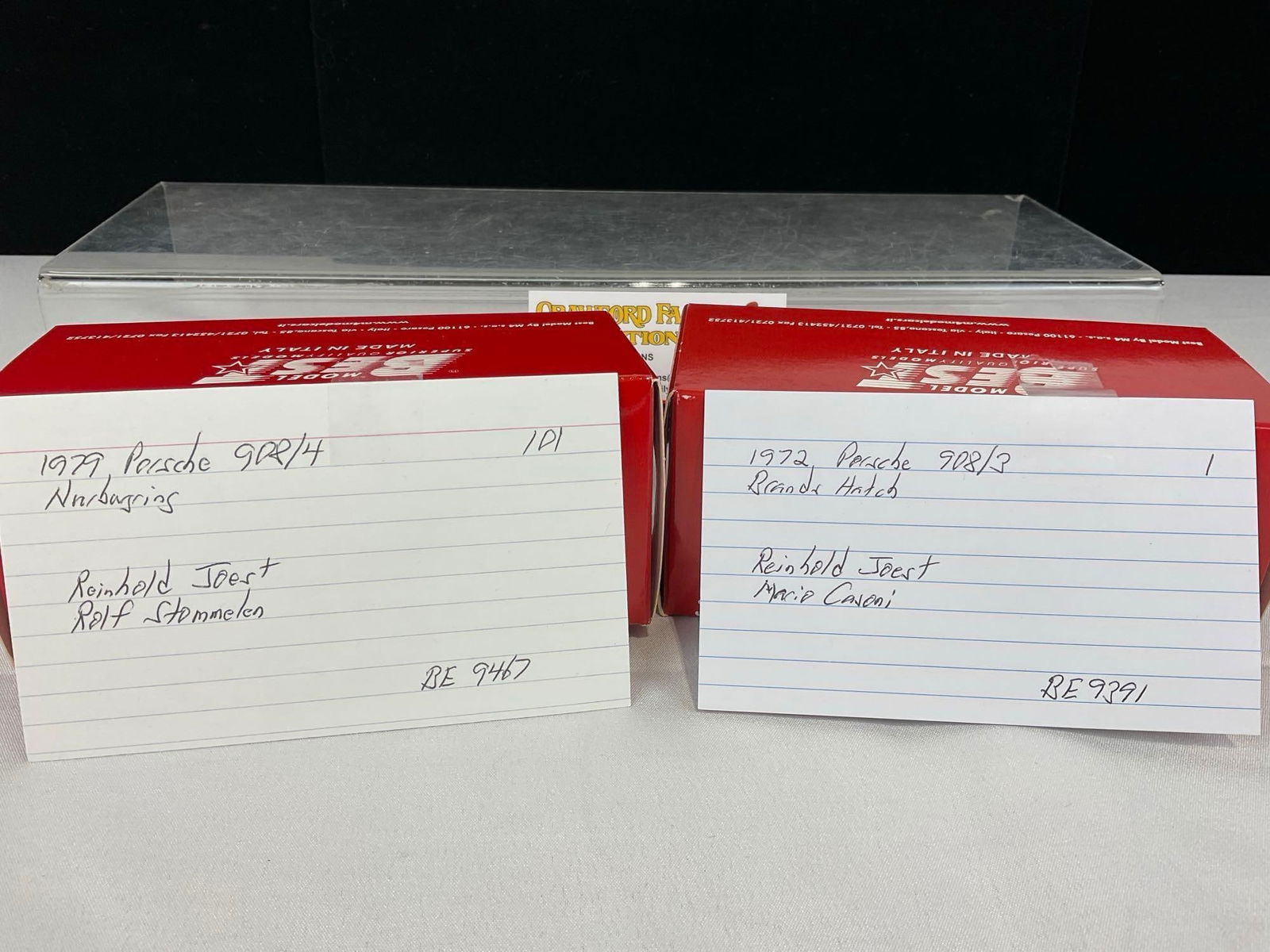 Pair of Model Best Porsche 908/3 & /4, driven by Joest, 1/43 Scale Diecast Car Model orig box - 6