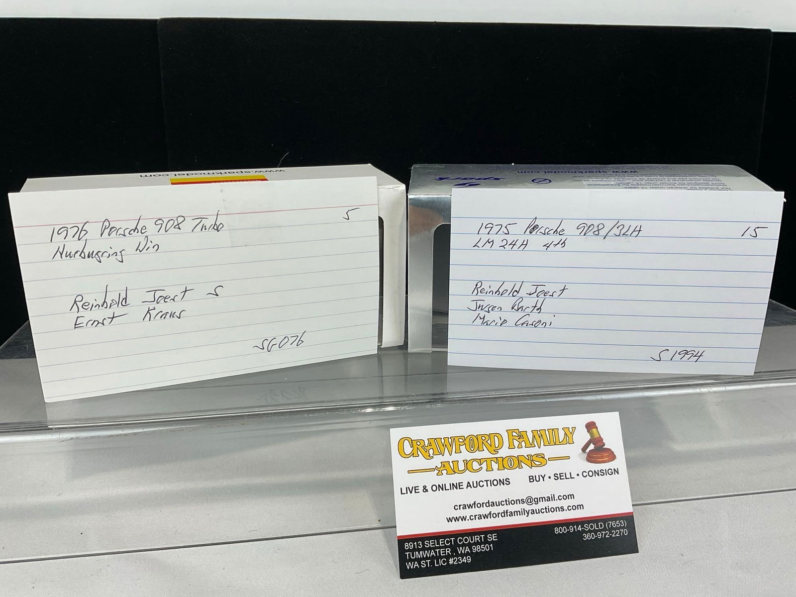 Pair of Spark, Porsche 908 Models, 1 Signed by Joest, 1/43 Scale Diecast Car Model orig boxes - 5