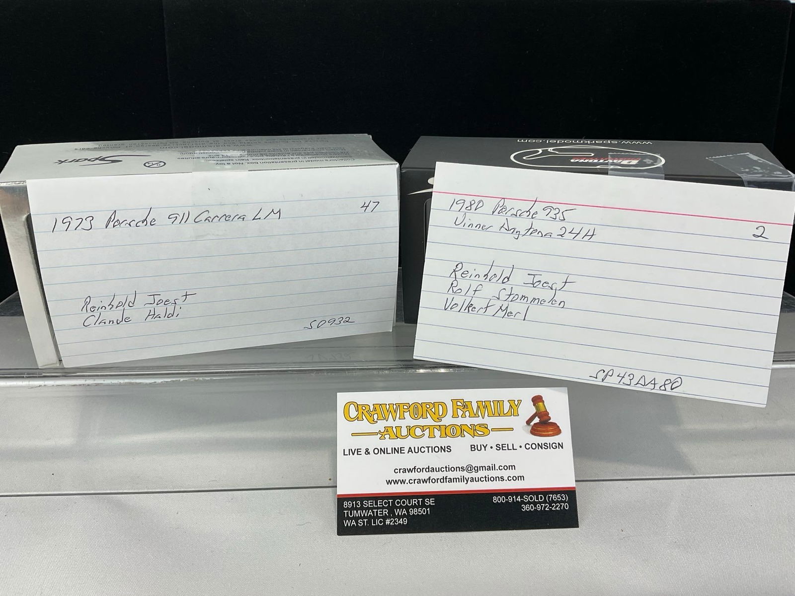 Pair of Porsche 1973 911 Carrera LM/1980 935, driven by Joest, 1/43 Scale Diecast Car Model orig ... - 5