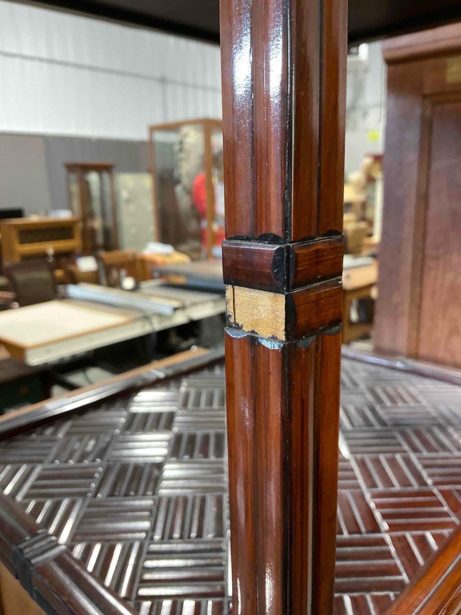 Vintage Asian Style Bamboo & Brass 3-Tier Etagere Display Case w/ Drawers & Cabinet. See pics. - 6
