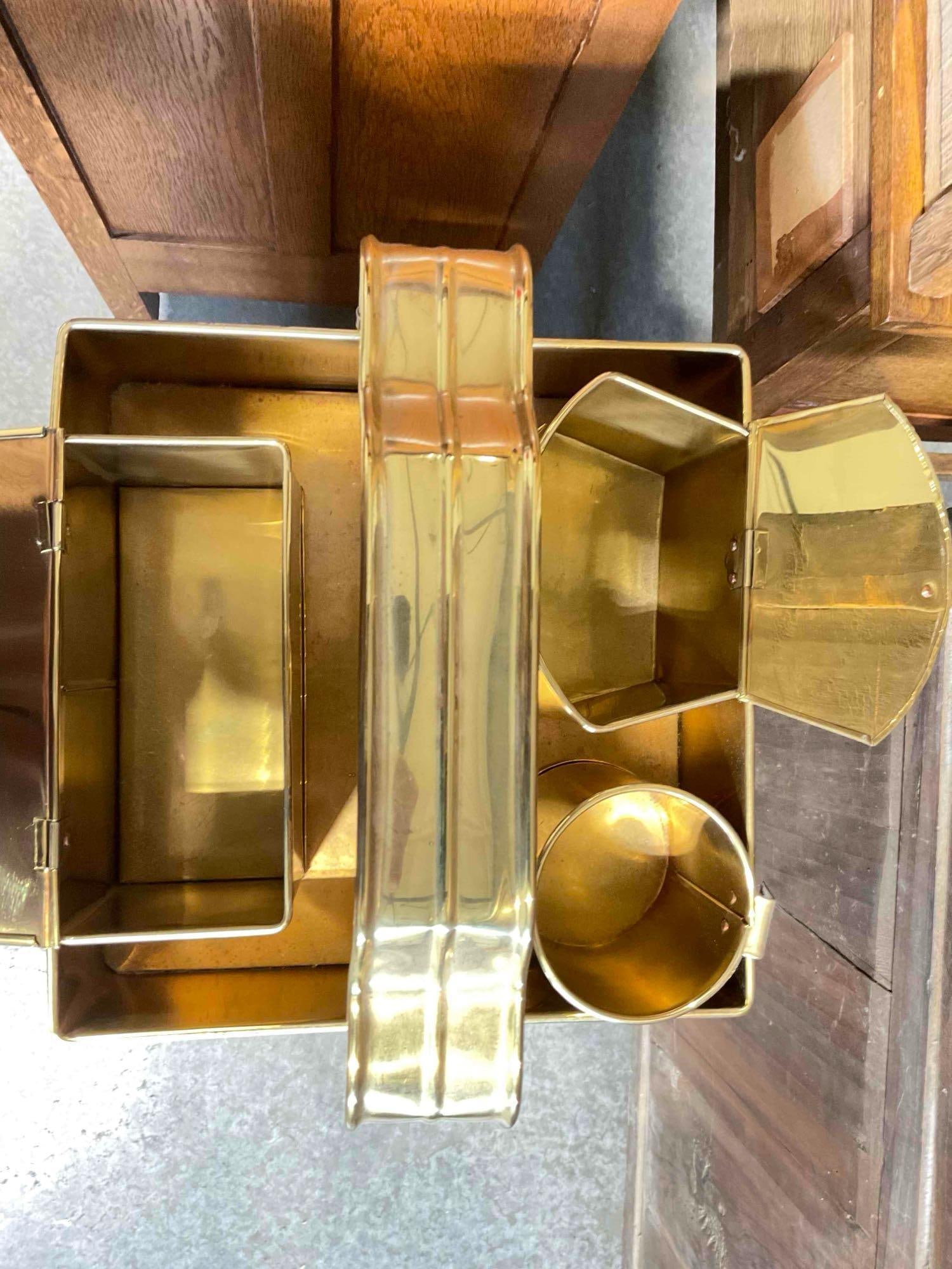 Vintage Brass Asian Style Dim Sum Noodle Food Vendor Rolling Cart. Excellent Condition. See pics. - 6