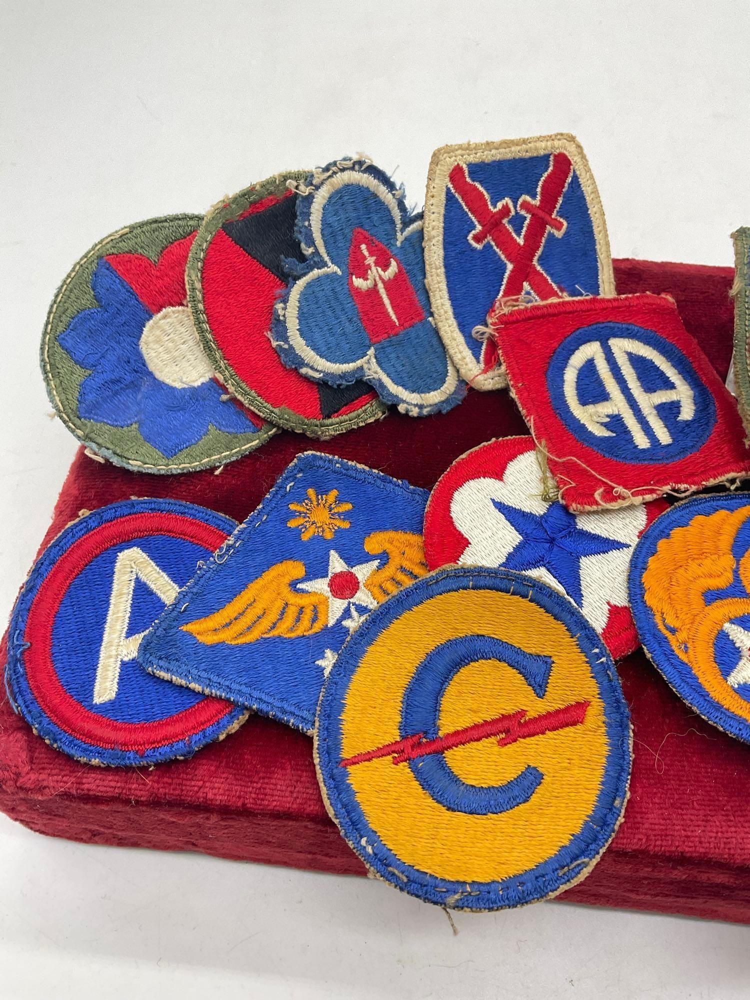 Large lot of 14 authentic WWII Shoulder / Sleeve patches see description - 2