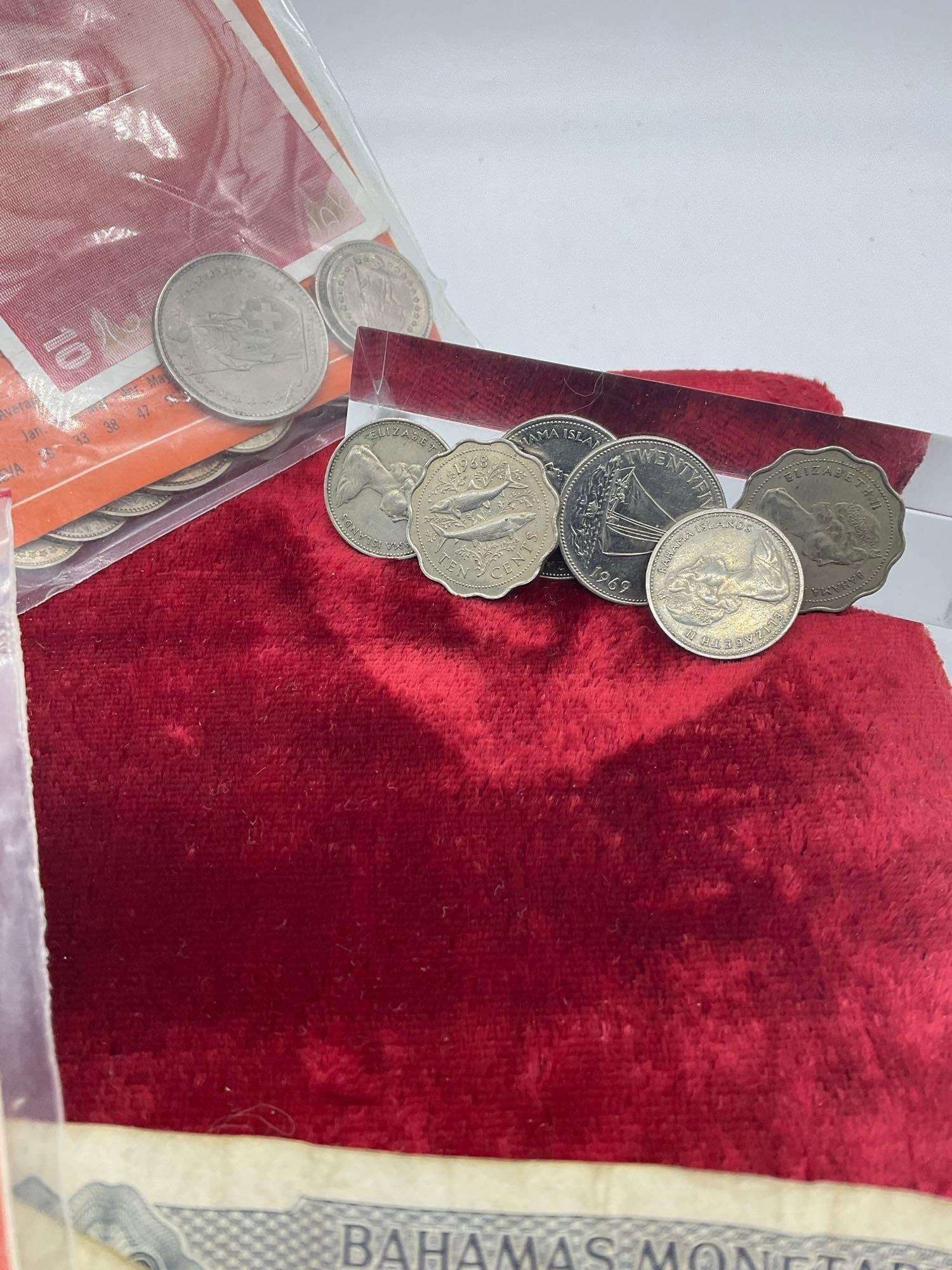 4x Vintage 20.00 Foreign currency travel packs Italy, Austria , Switzerland , West Germany + Baha... - 4