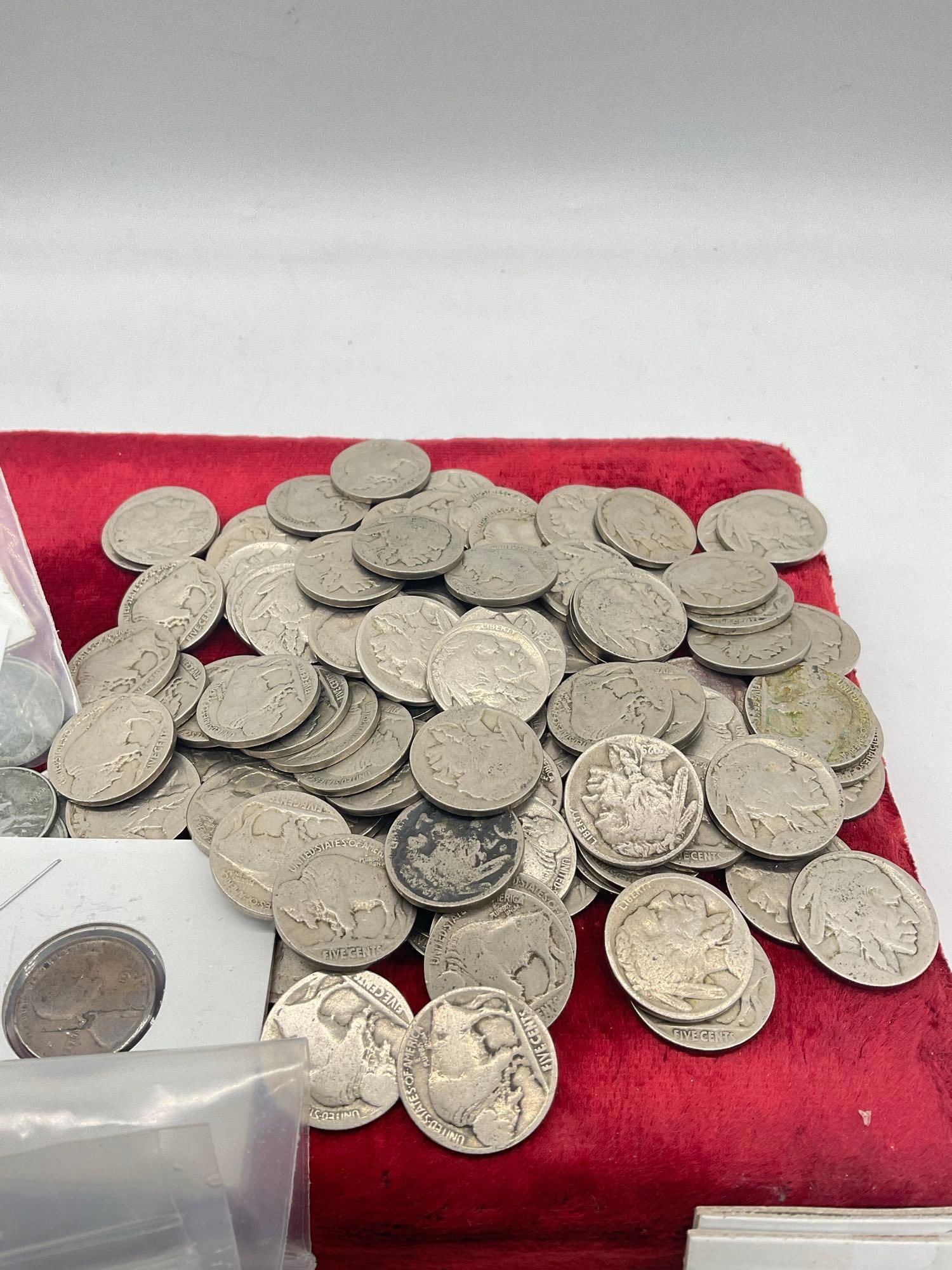 Approx.110 Buffalo Nickels, 16 x Eisenhower Dollars, 23x Indian Head Pennies 17 Victory Nickels - 6