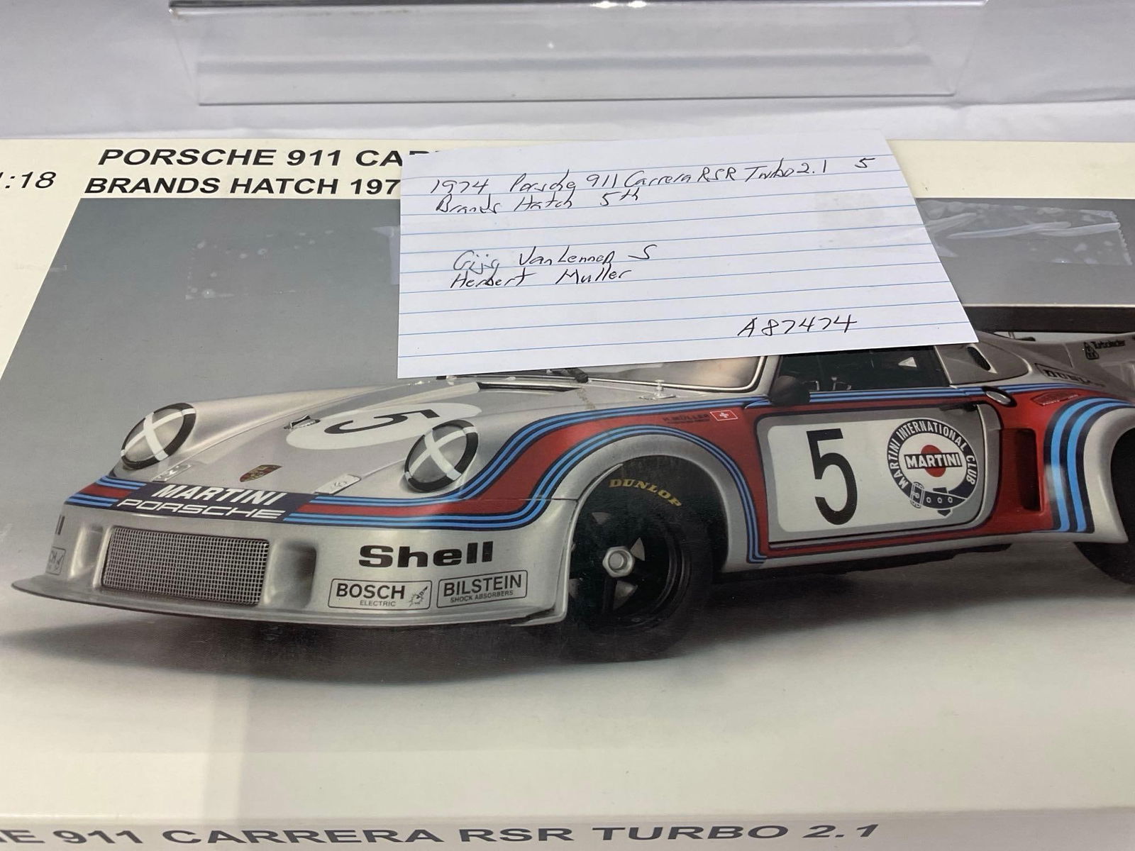 AutoArt 1974 Porsche 911 Carrera RSR Signed by Gijs Van Lennep 1/18 Scale Diecast Car Model orig ... - 12
